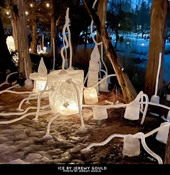 Jeremy Gould's Ice Worms in the 2023 Luminary Loppet Enchanted Forest