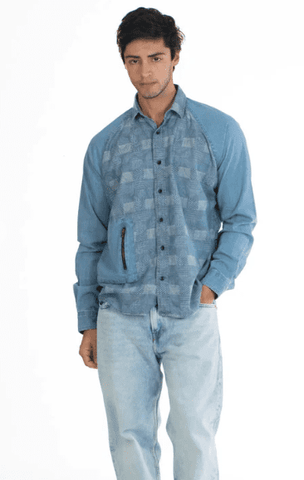 Printed Denim Shirt for Men