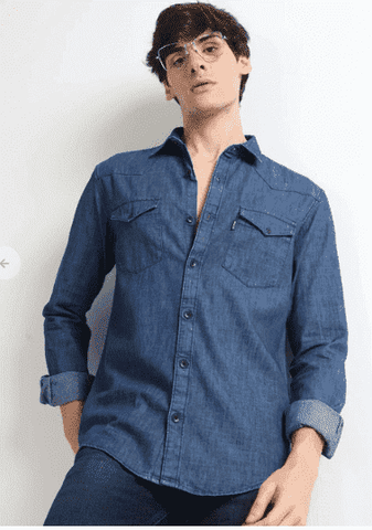 Dark Denim Shirts for Men