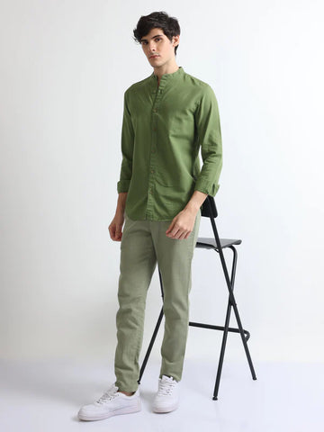 men's light green plain shirt
