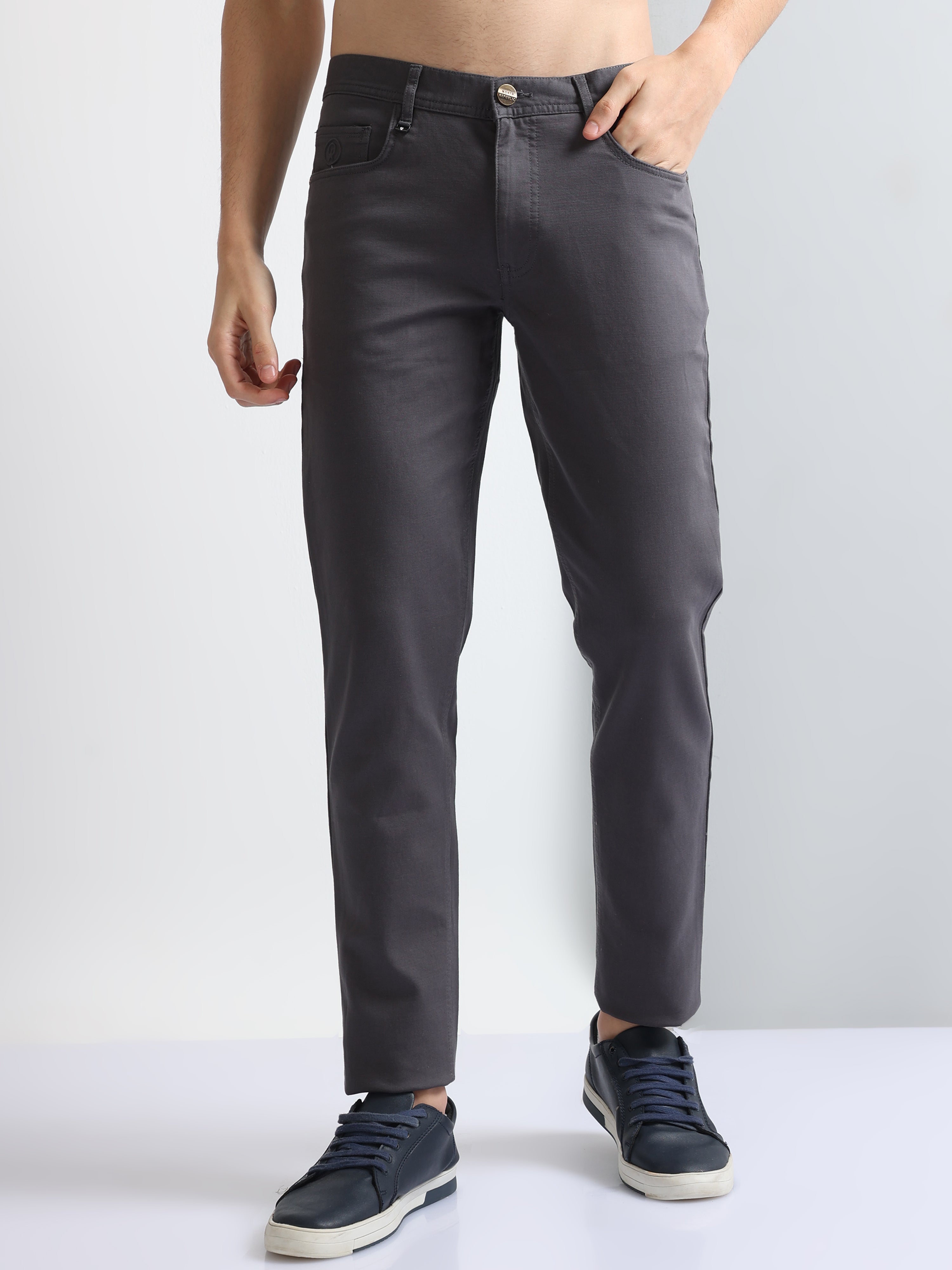 Oscar Jacobson Denz Casual Cotton Trousers White at CareOfCarl.com