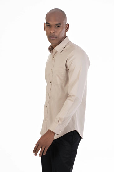 Buy white cargo double pocket twill plain shirt-North Republic