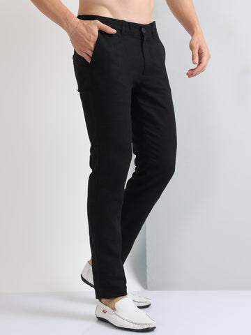 Casual Wear Plain Men Black Cotton Trousers, Size: 30-36 at Rs 340 in  Bulandshahr