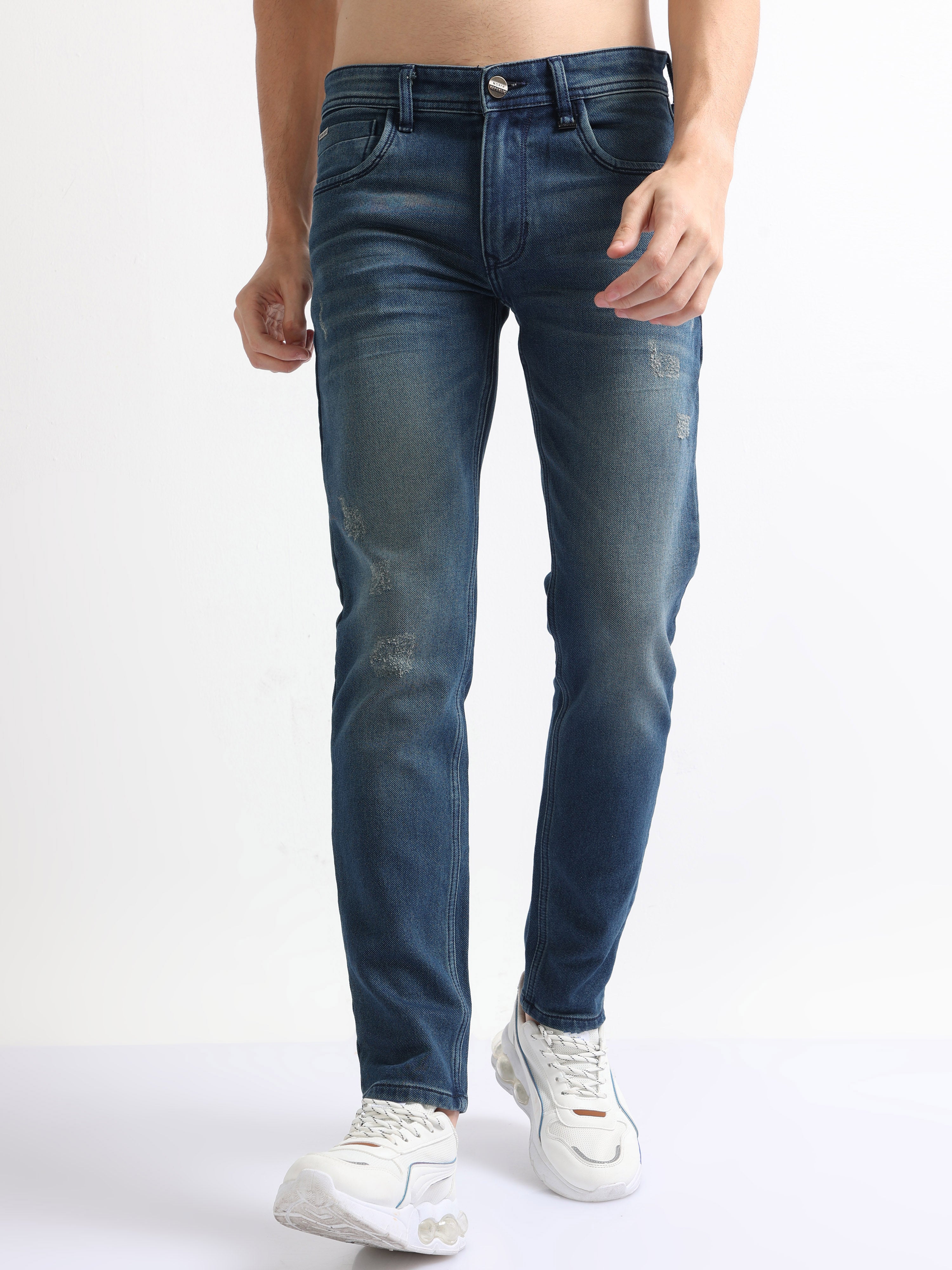 Buy Black Men's Faded Wash Denim Jeans-North republic