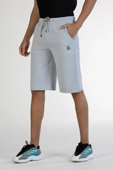 Men's Plain Grey Cotton Shorts