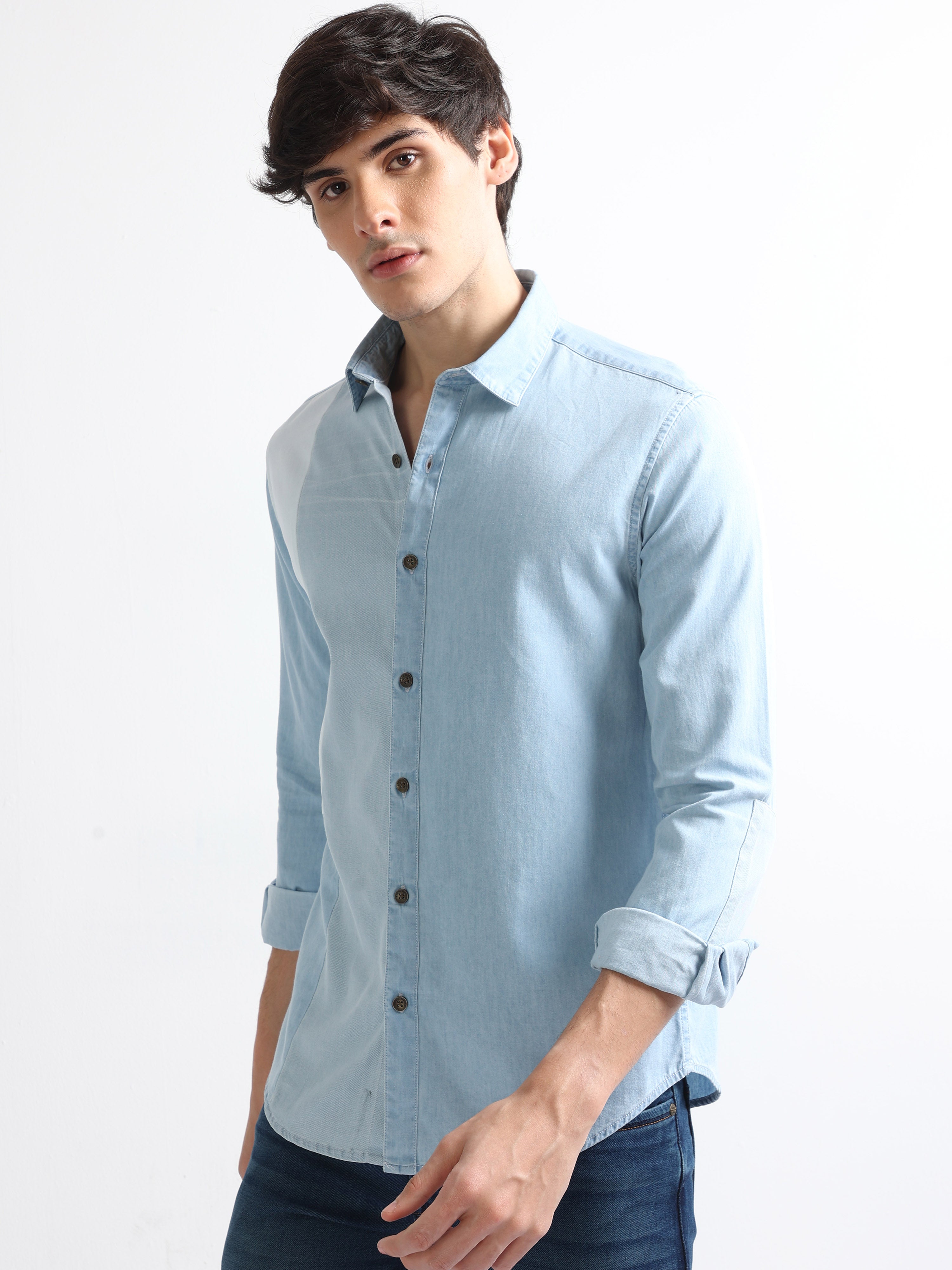 Buy Mens Muscle Fit Denim Shirts | Tapered Fit Denim Shirts - Tapered –  Tapered Menswear