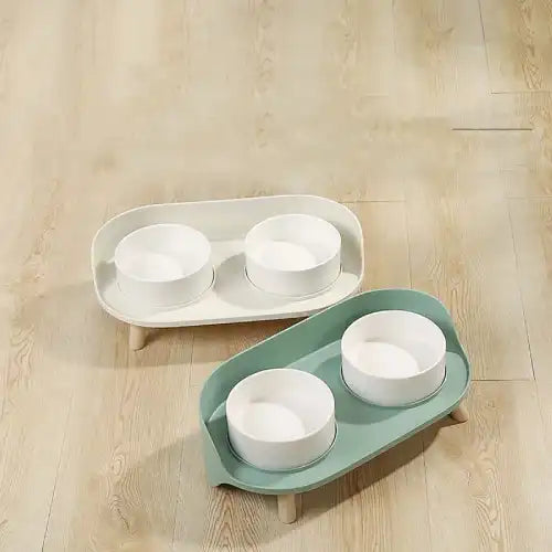 Adjustable Pets Double Bowls