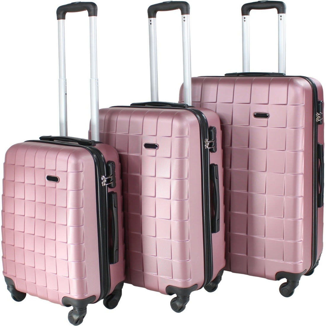 MKF Collection Juego de maletas de 4 piezas, maleta ligera de 4 ruedas para  viajes, hilandero de viaje a la moda, Tulum oro rosa