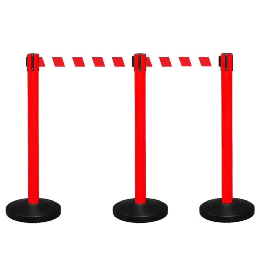3pcs Red Retractable Post
