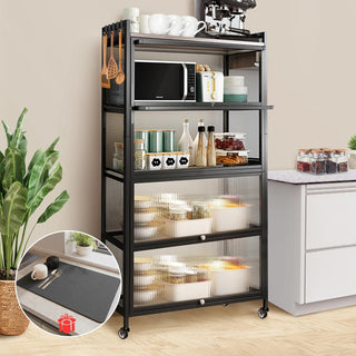 Denkee 5-Tier Bakers Rack for Kitchen, Metal Microwave Stand Rack with  Storage, Kitchen Stand Storage Shelf (23.23 L x 15.16 W x 60.91 H)