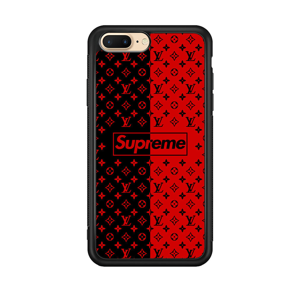Louis Vuitton X Supreme Red Black iPhone 8 Plus Case
