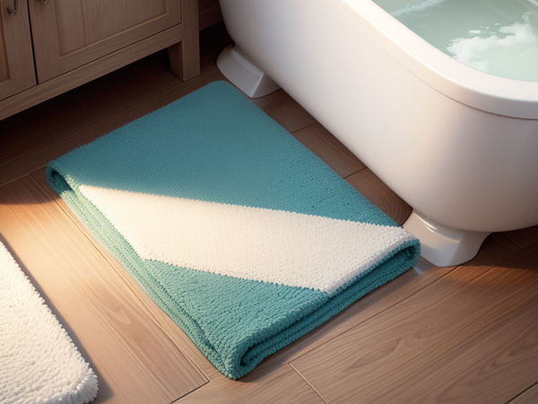Blue shower mats