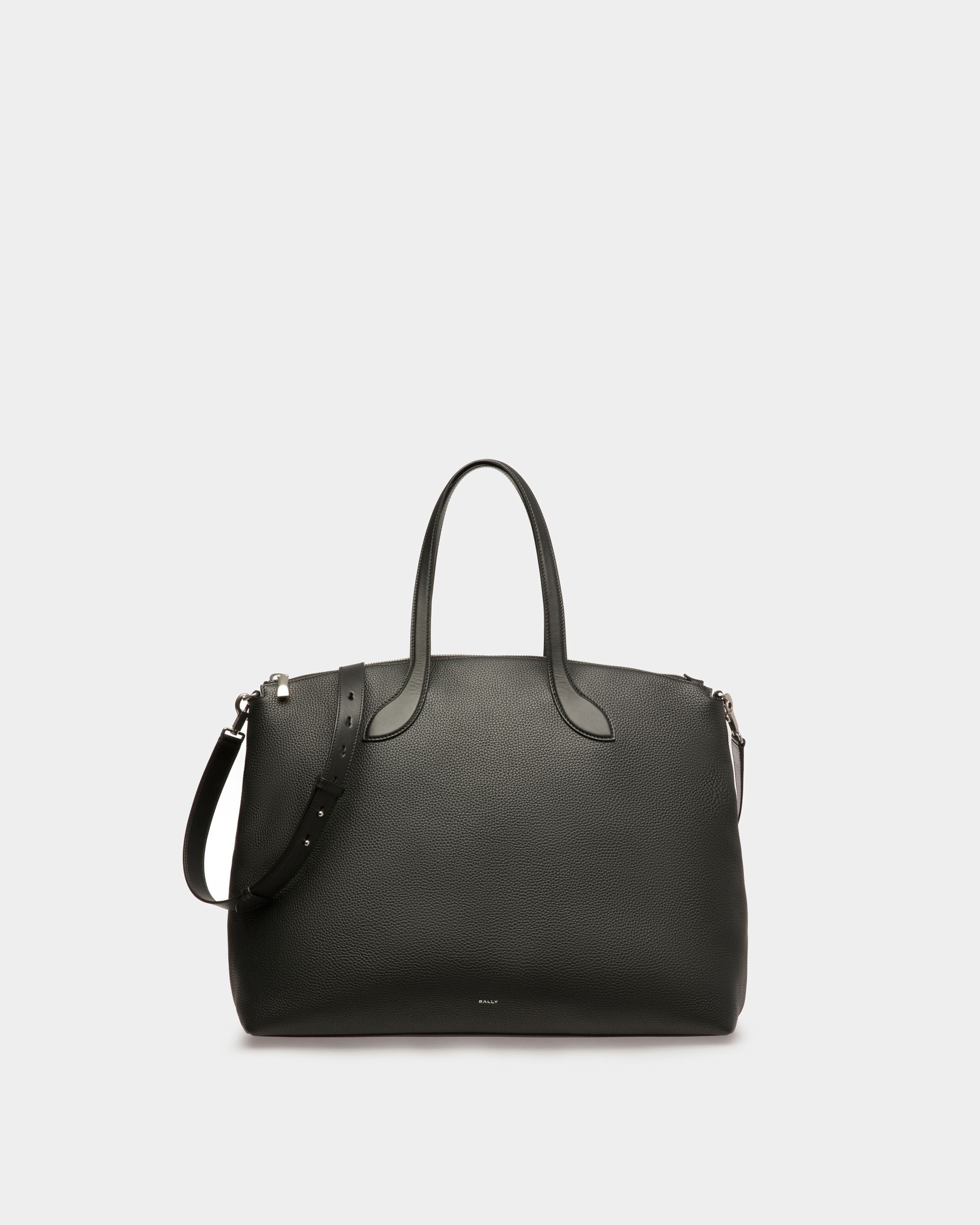 Shaped | Men's Tote Bag | Black Leather | Bally | Still Life Front