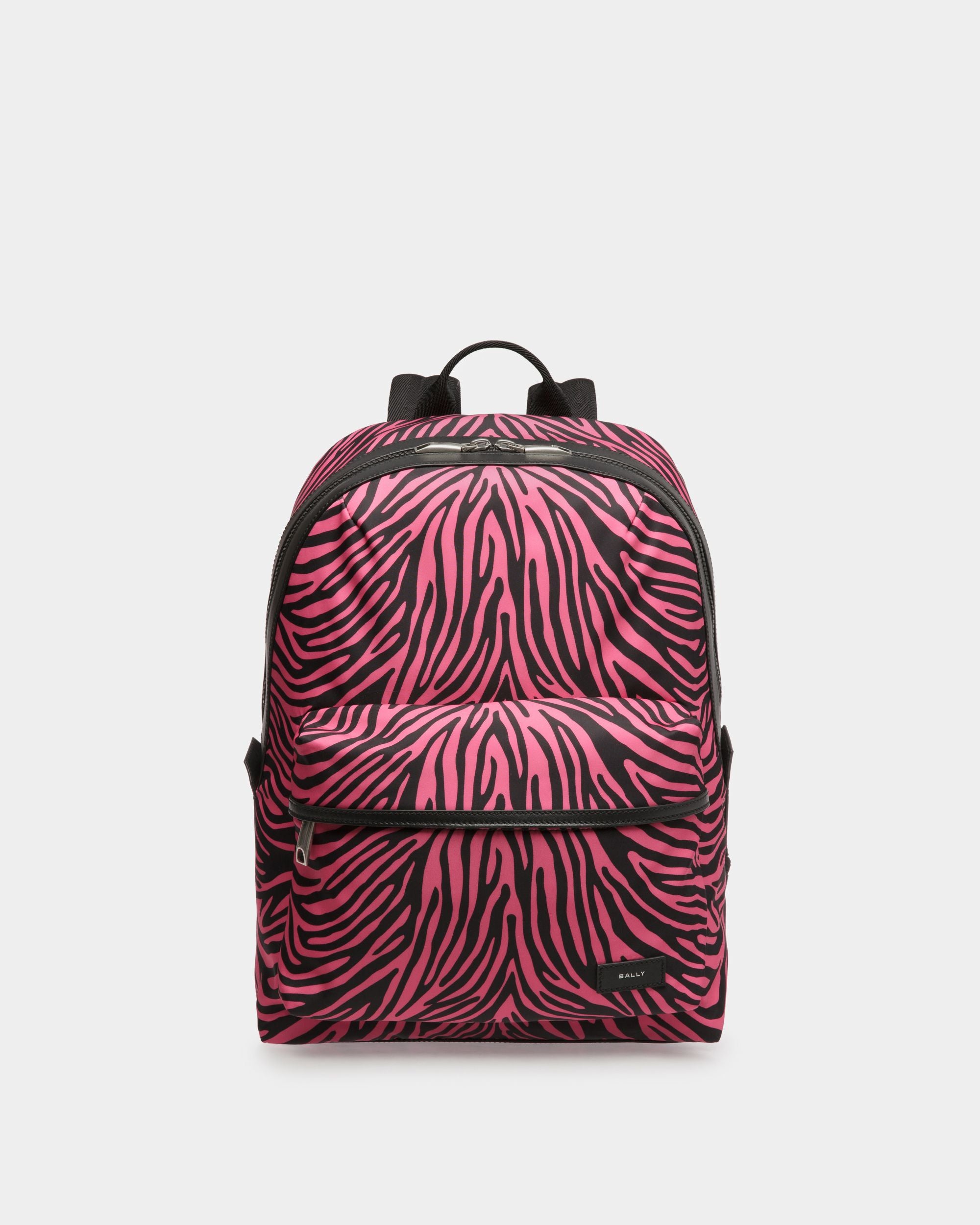 Trekking | Men's Backpack | Pink And Black Fabric And Nylon | Bally | Still Life Front