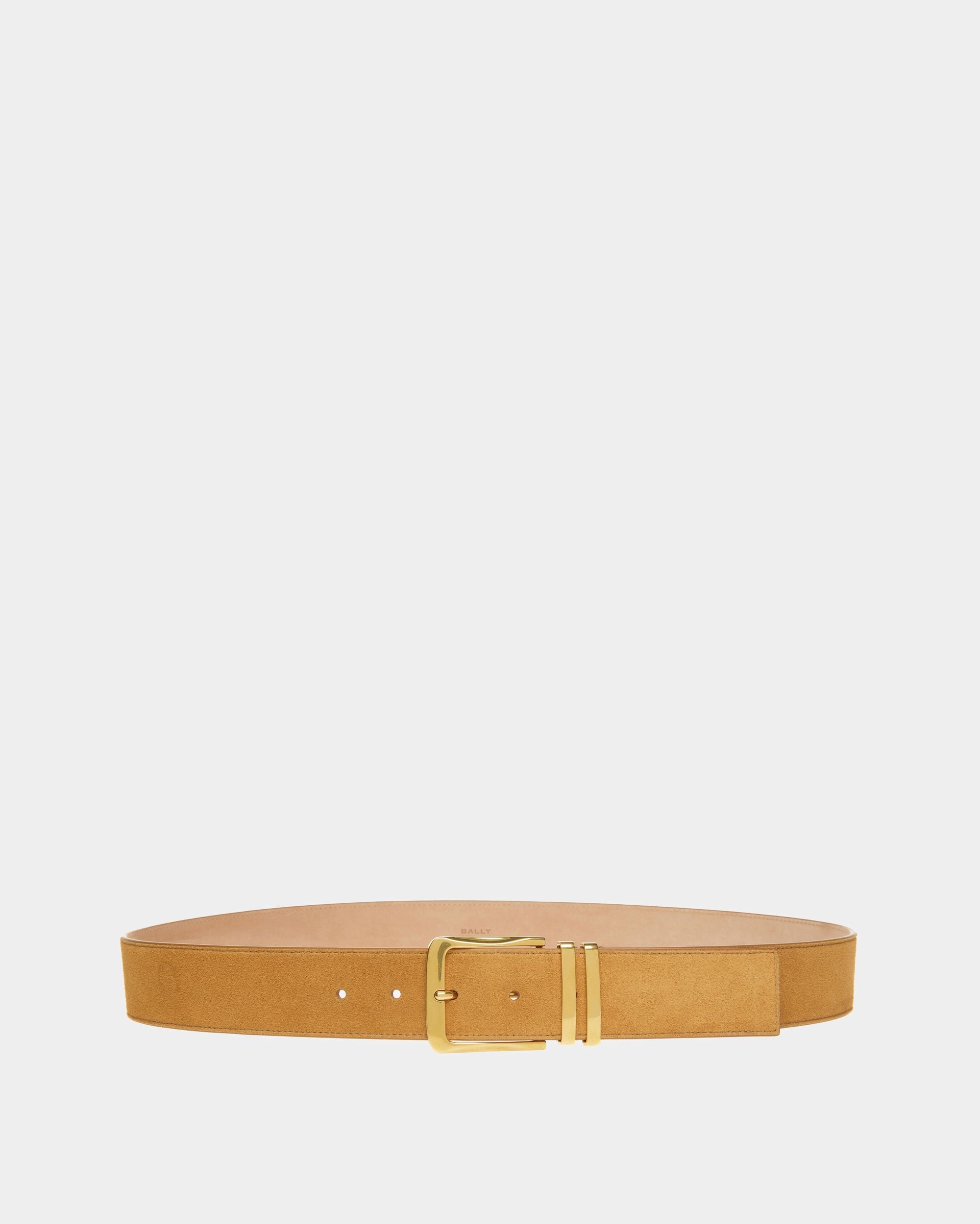 Curved | Men's Belt | Desert Leather | Bally | Still Life Front