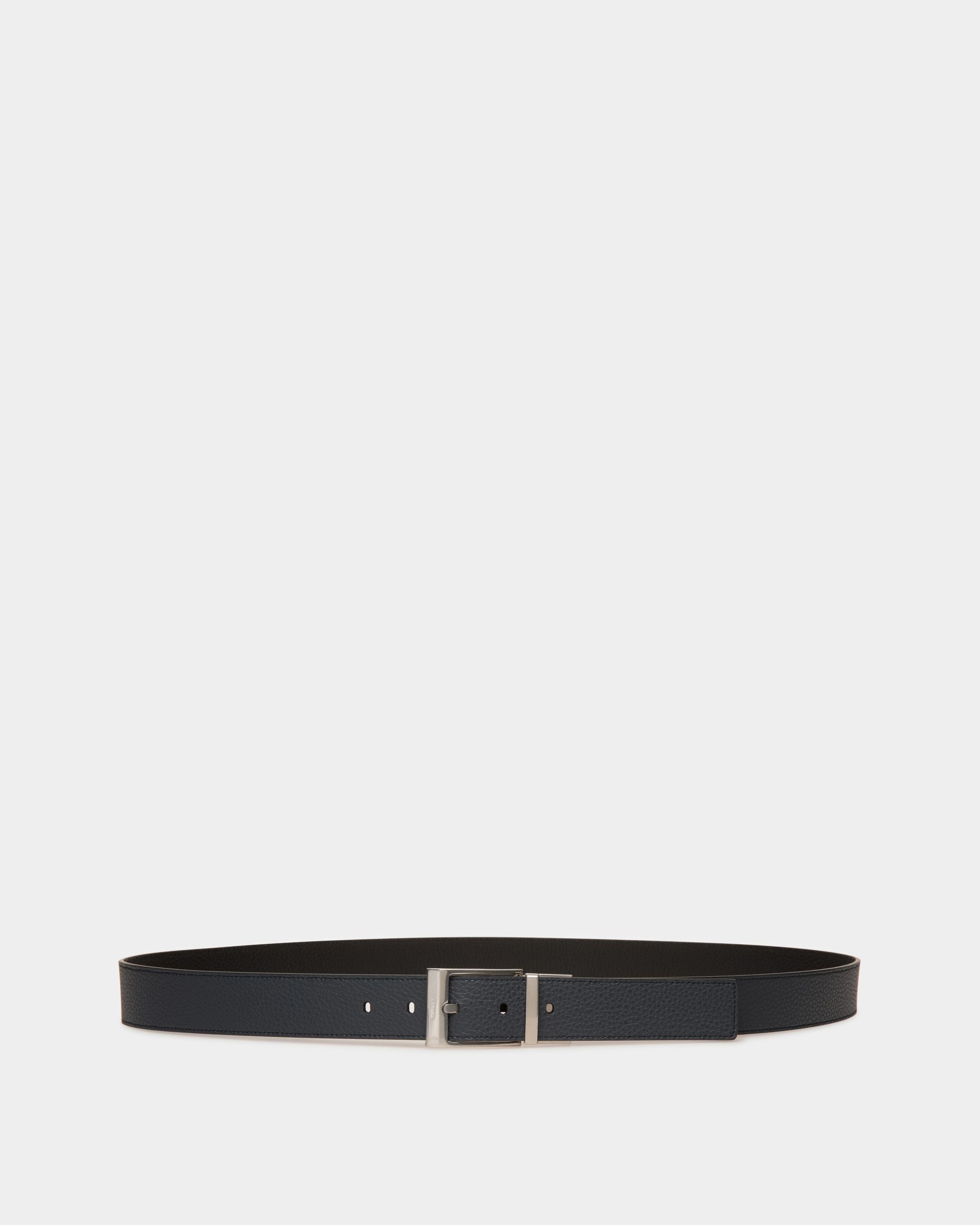Shiffie 35 | Men's Adjustable And Reversible Belt | Midnight And Black Leather | Bally | Still Life Front