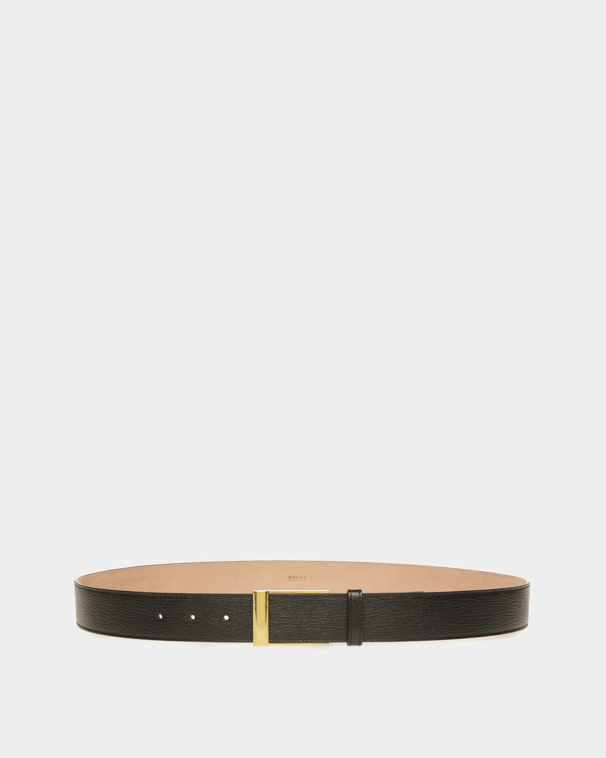 Outline 35 | Men's Fixed Belt | Black Leather | Bally | Still Life Front