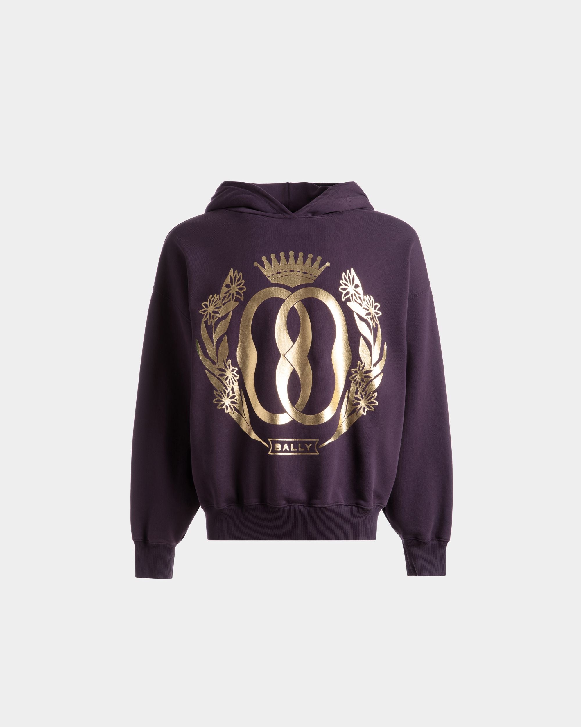 Foiled Hooded Sweatshirt | Men's Sweatshirt | Orchid Cotton | Bally | Still Life Front