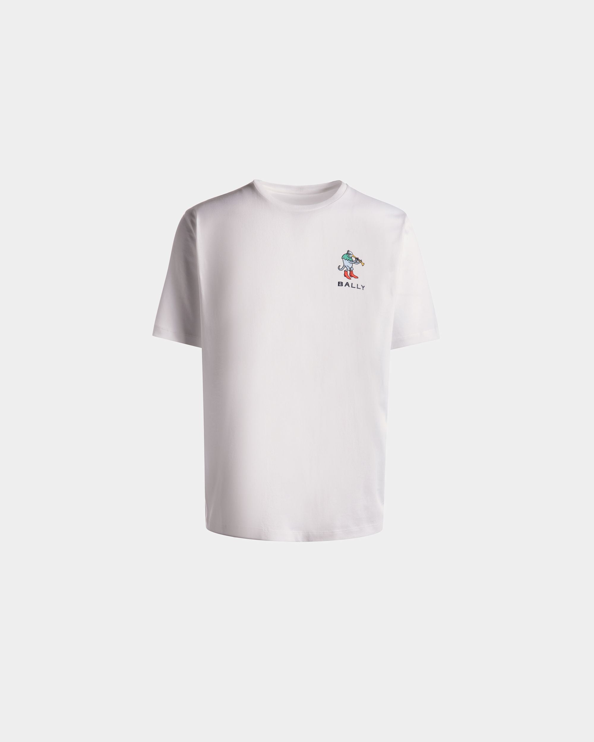 Men's T-Shirt in White Cotton | Bally | Still Life Front