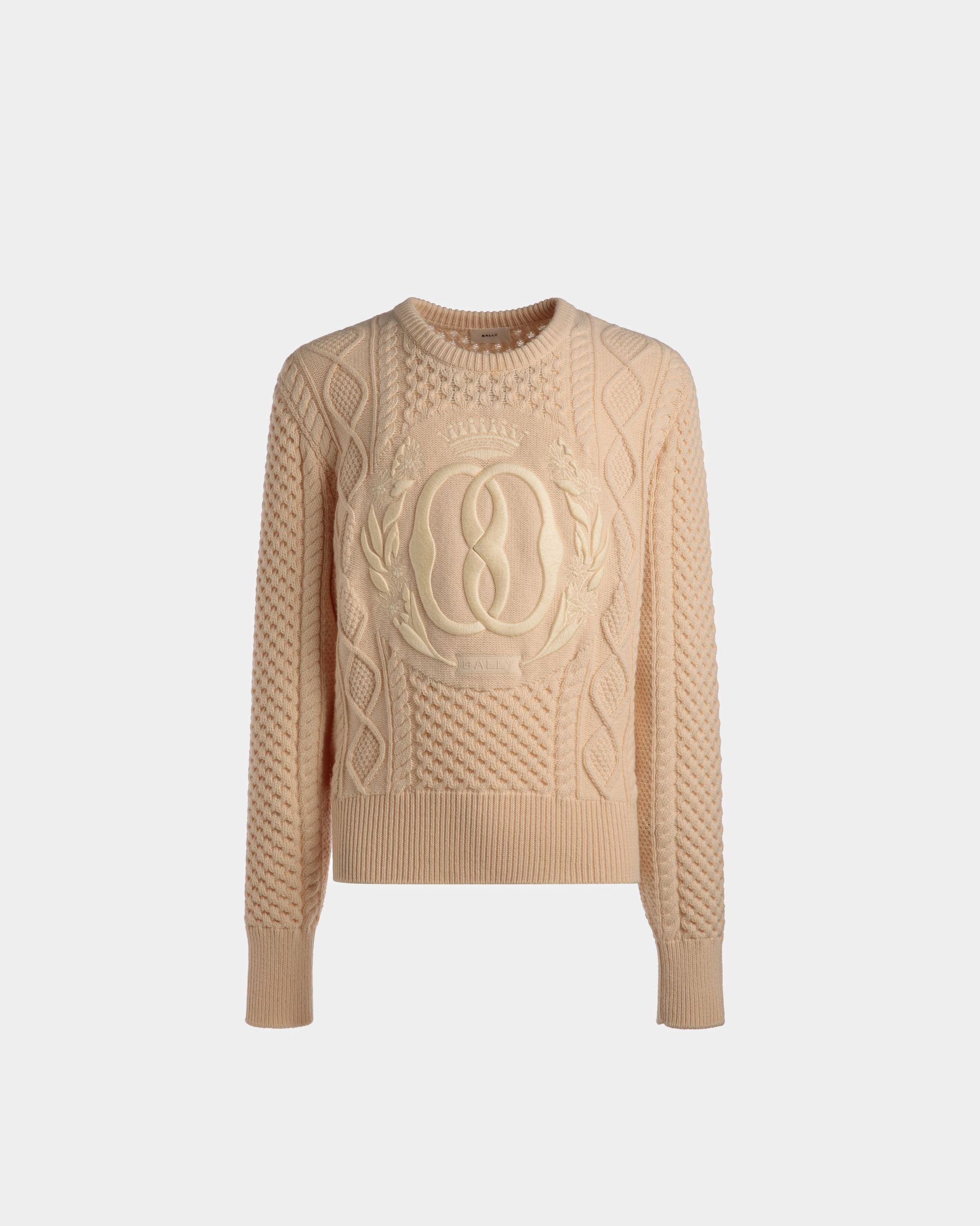 Knitted Crew Neck | Men's Sweater | Bone Wool | Bally | Still Life Front