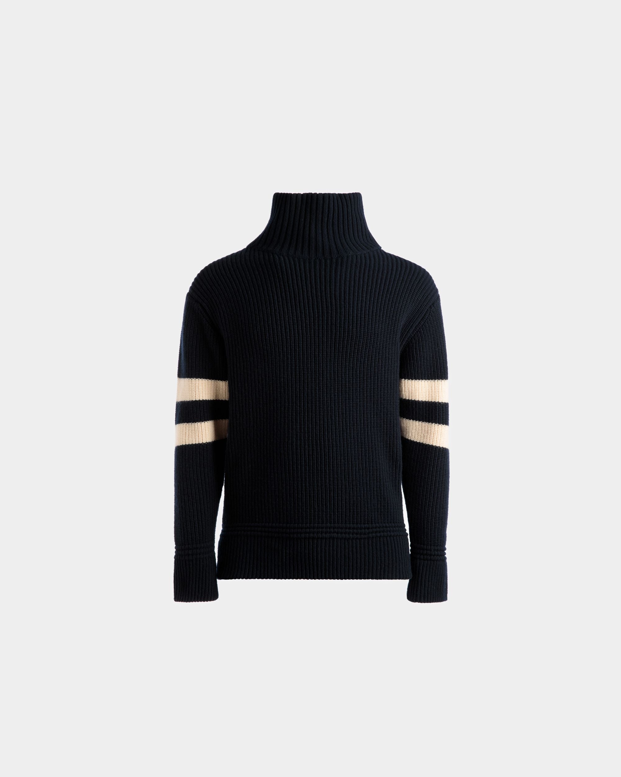 Roll Neck Sweater | Men's Roll Neck | Bone And Ink Wool | Bally | Still Life Front