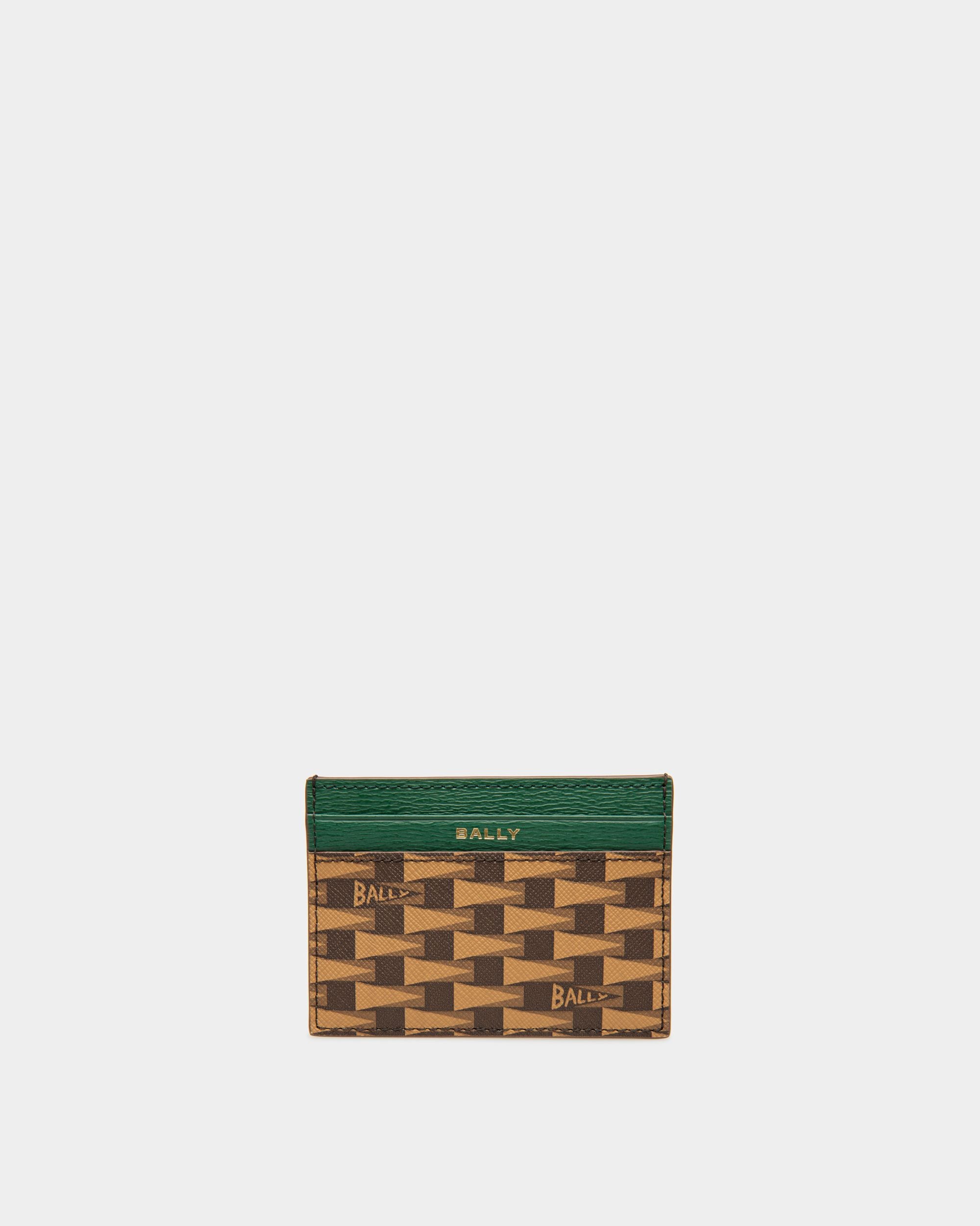 Pennant Business Card Holder | Men's Business Card Holder | Desert And Kelly Green Leather | Bally | Still Life Front