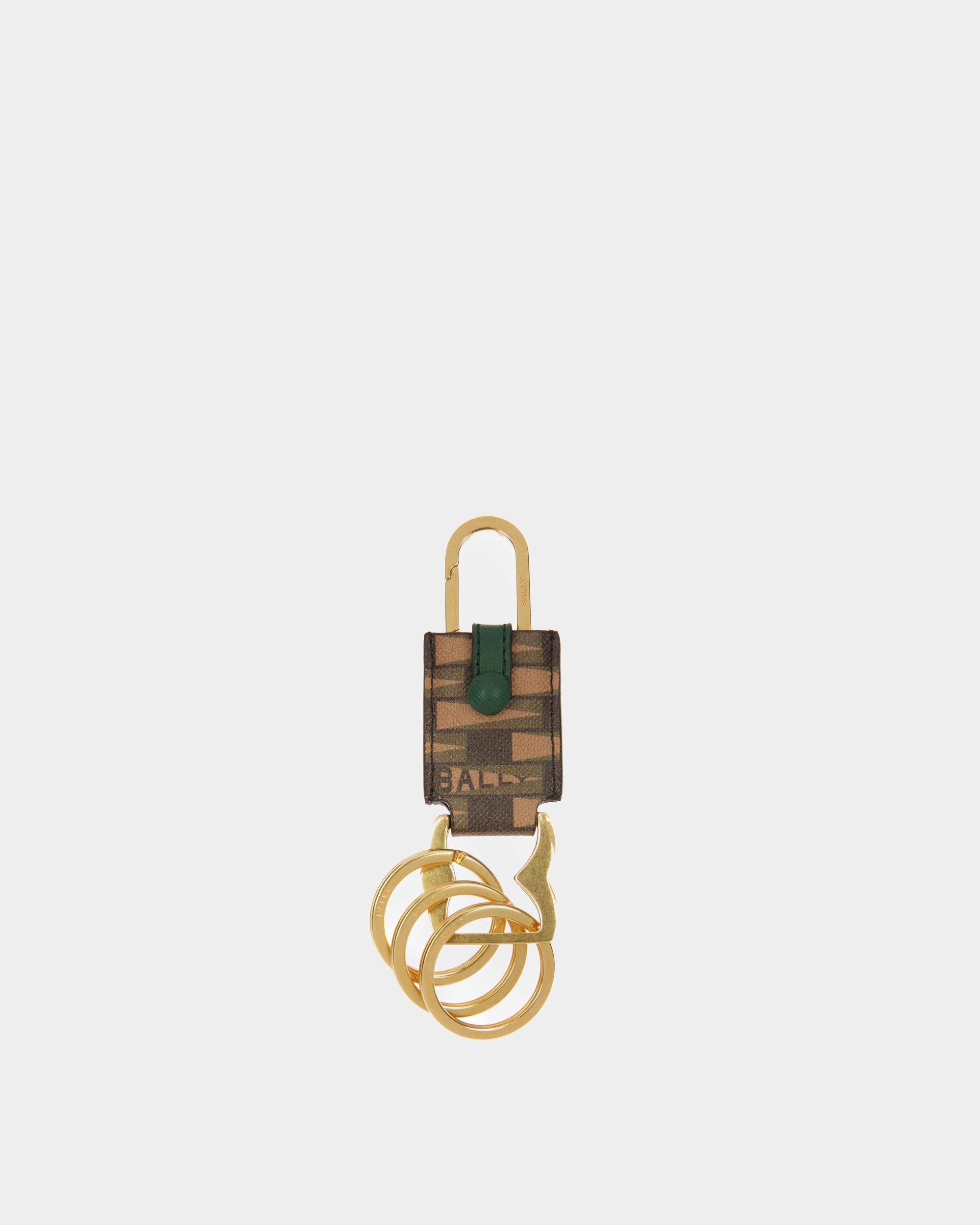 Pennant Key Holder | Men's Key Holder | Desert And Kelly Green TPU | Bally | Still Life Front