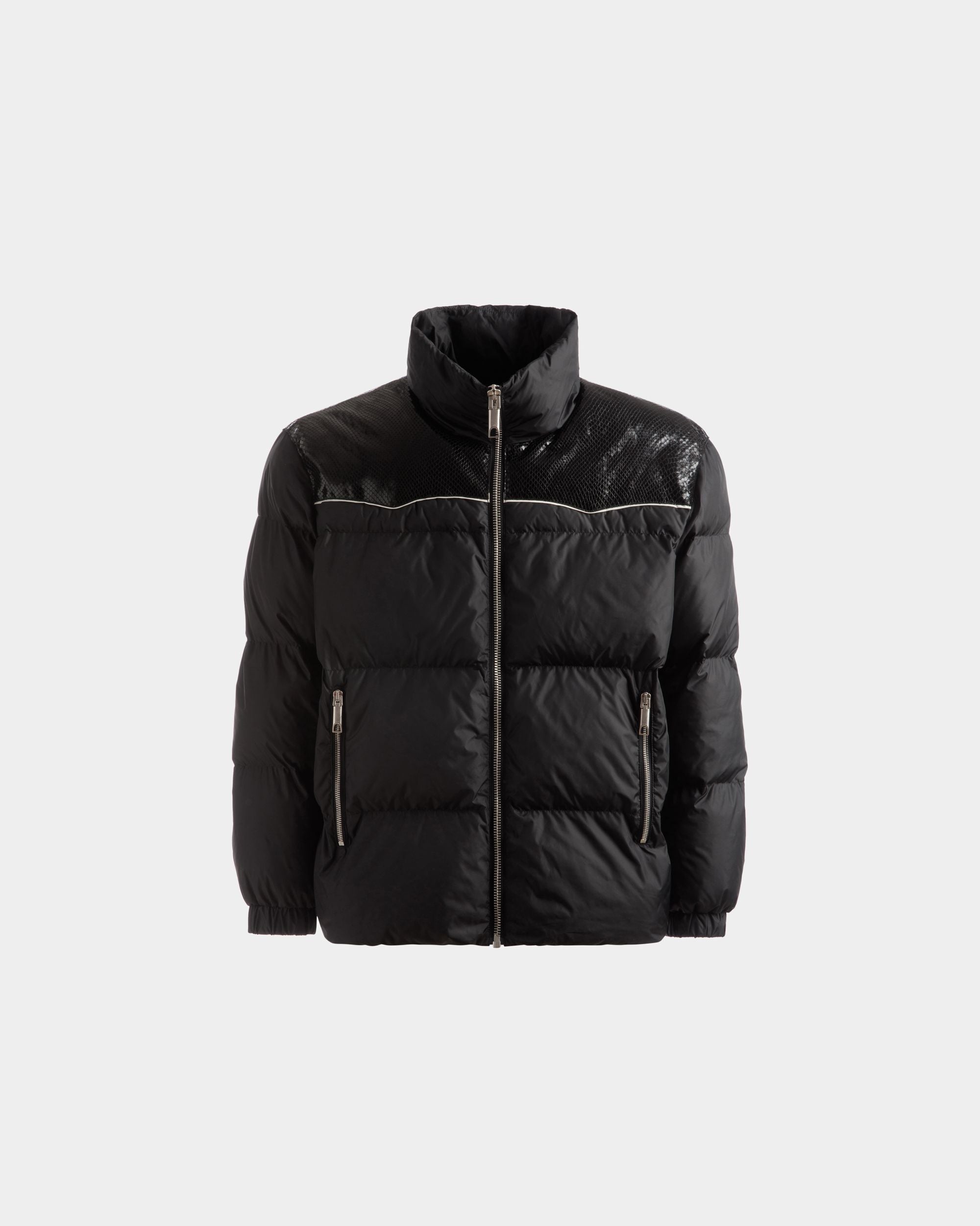 Puffer Jacket | Men's Outerwear | Black Nylon | Bally | Still Life Front