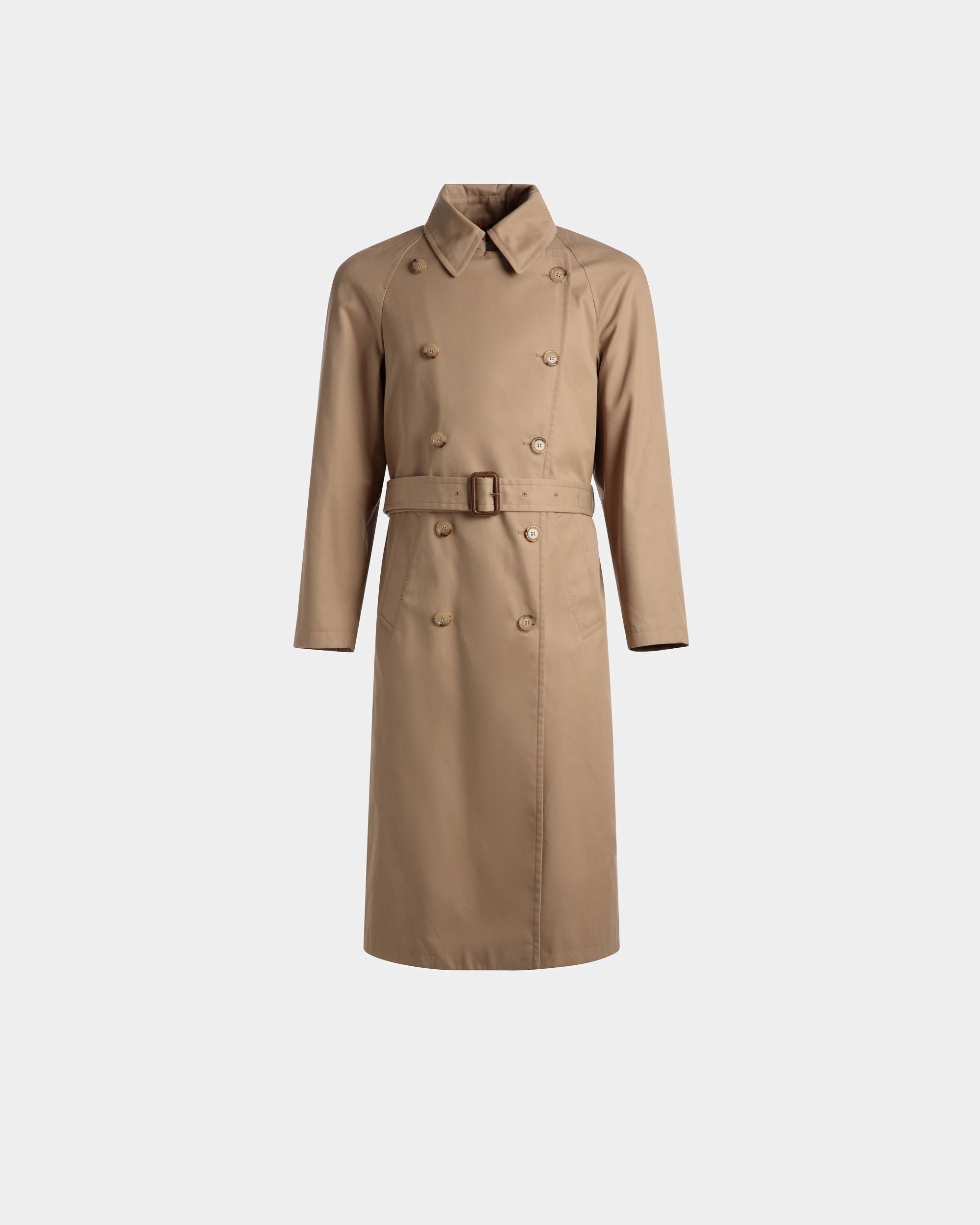 Trench Coat | Men's Outerwear | Brown Cotton | Bally | Still Life Front