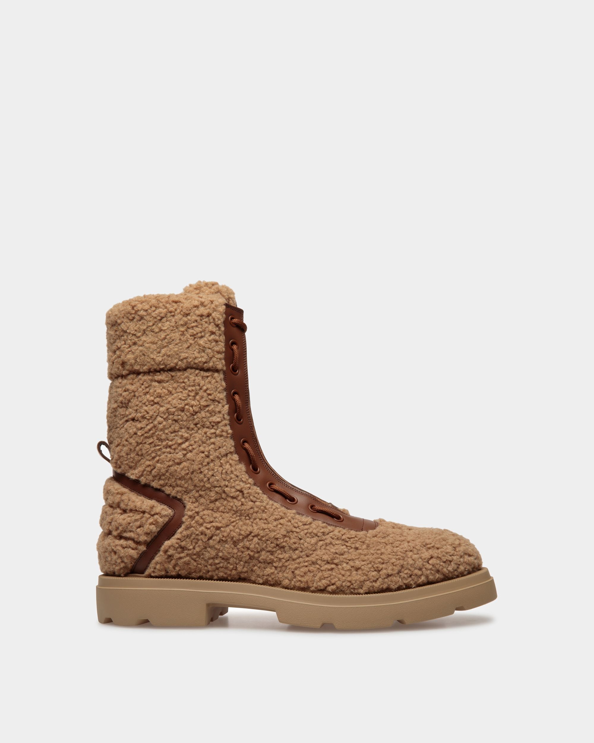 Zendi | Men's Boots | Brown Fabric And Leather | Bally | Still Life Side