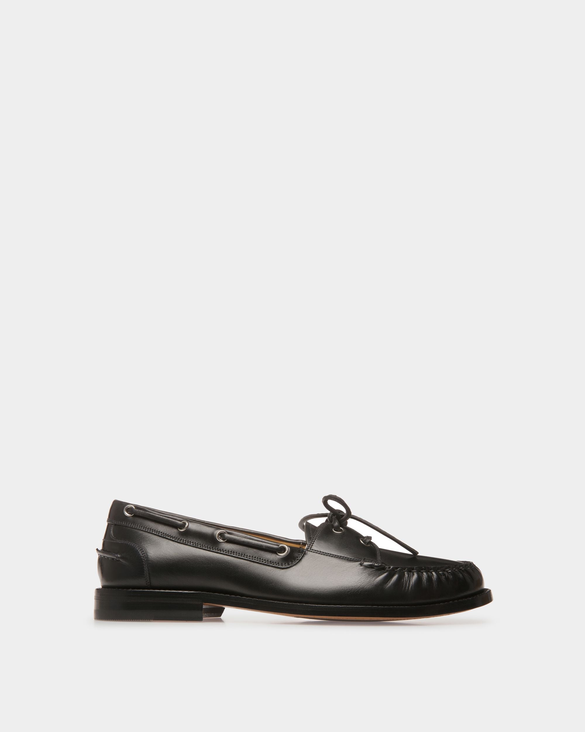 Rimion | Men's Mocassins | Black Leather | Bally | Still Life Side