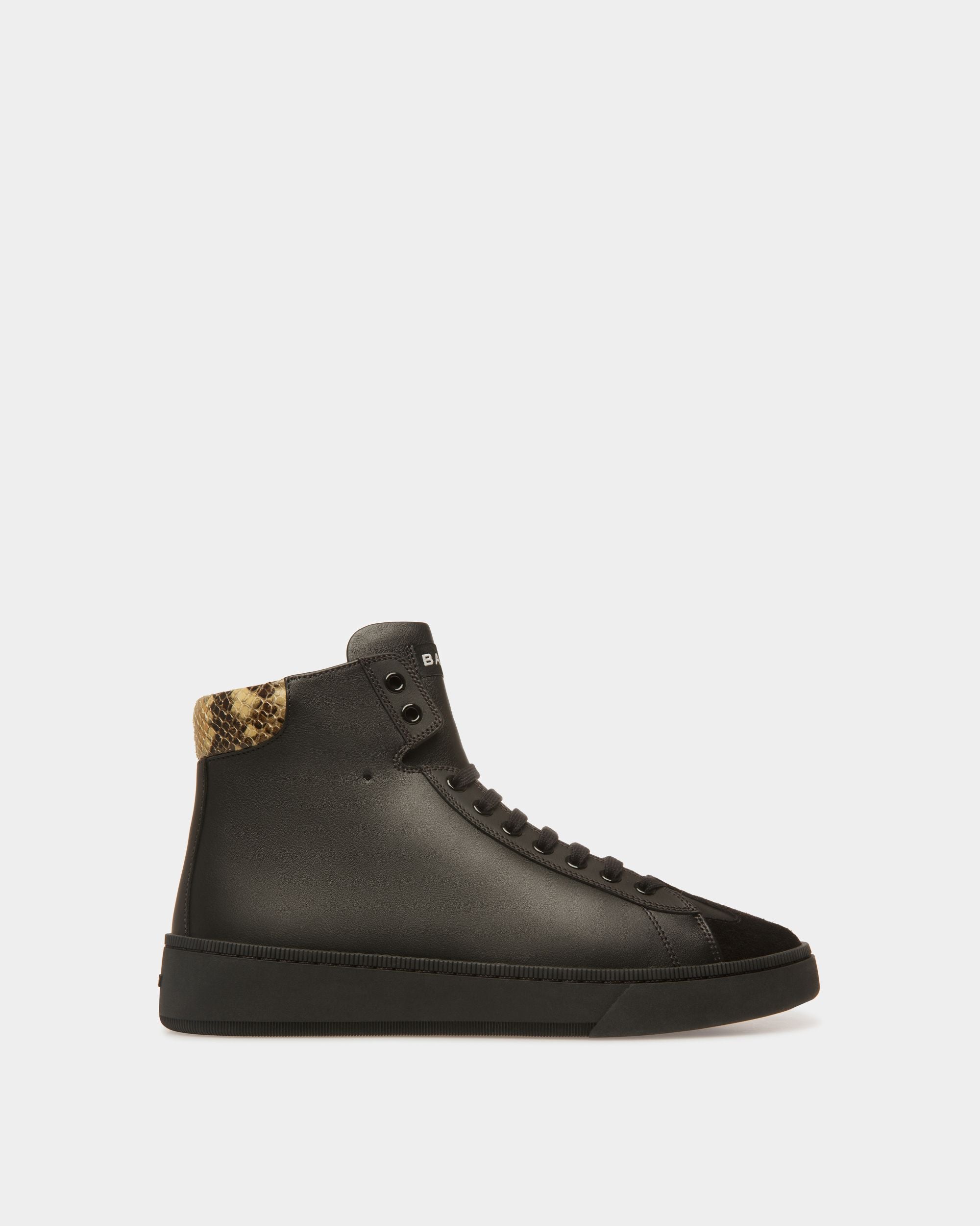 Randy | Men's Sneakers | Black And Python Print Leather | Bally | Still Life Side