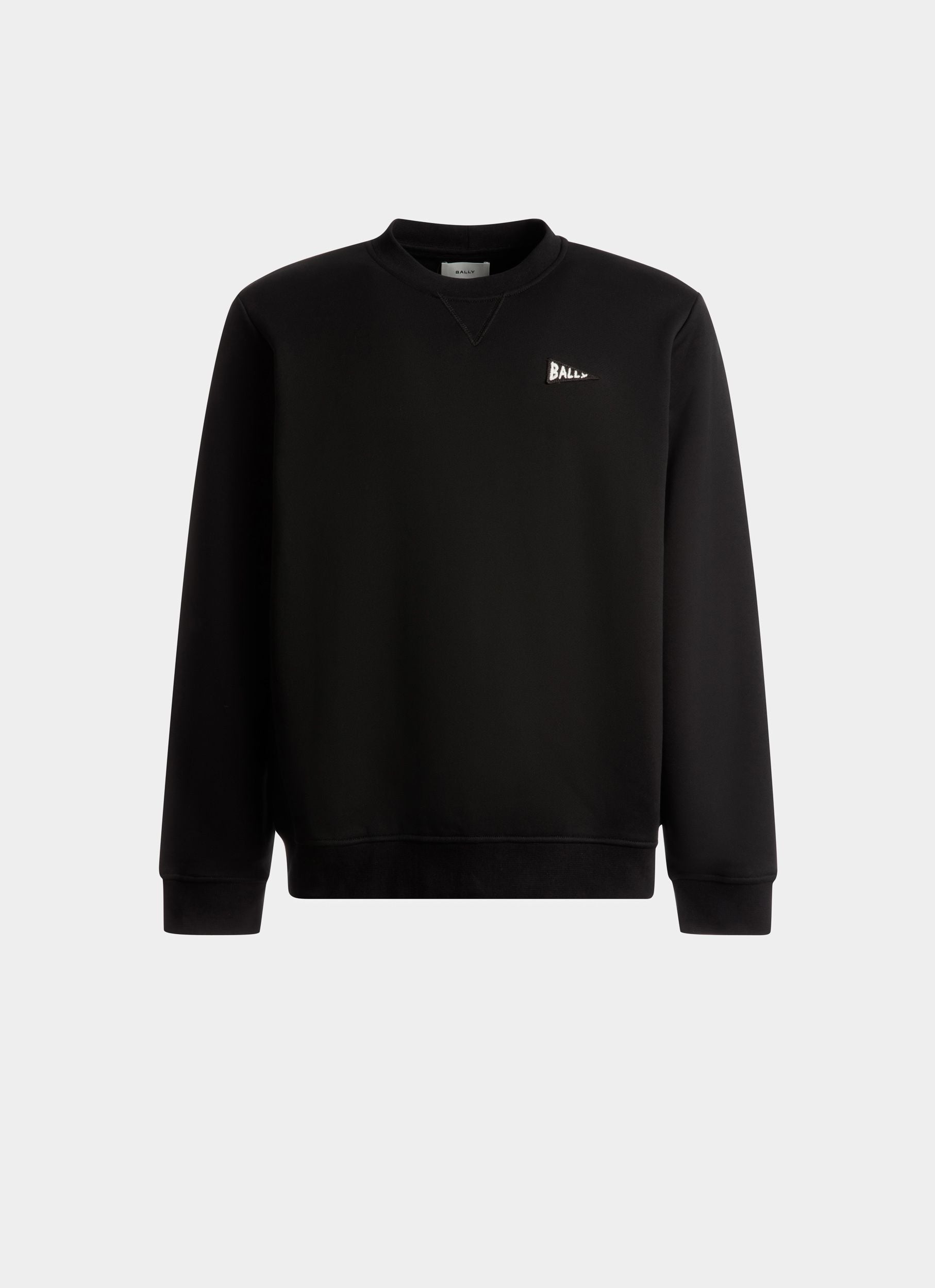 Sweatshirt | Men's Clothing | Black Stretch Cotton | Bally | Still Life Front