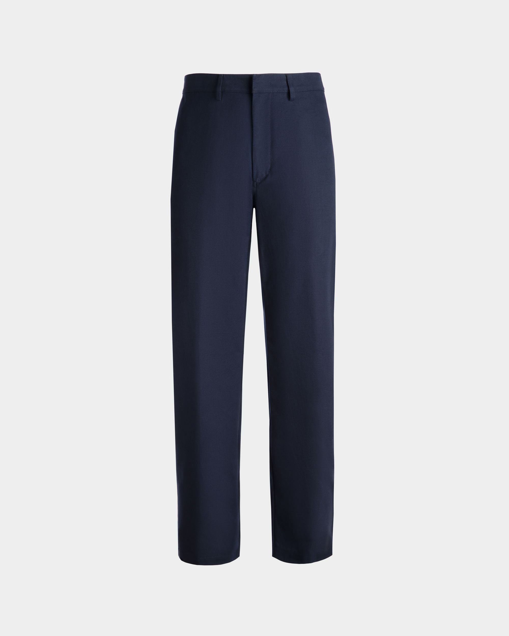 Men's Pants in Dark Blue Cotton | Bally | Still Life Front