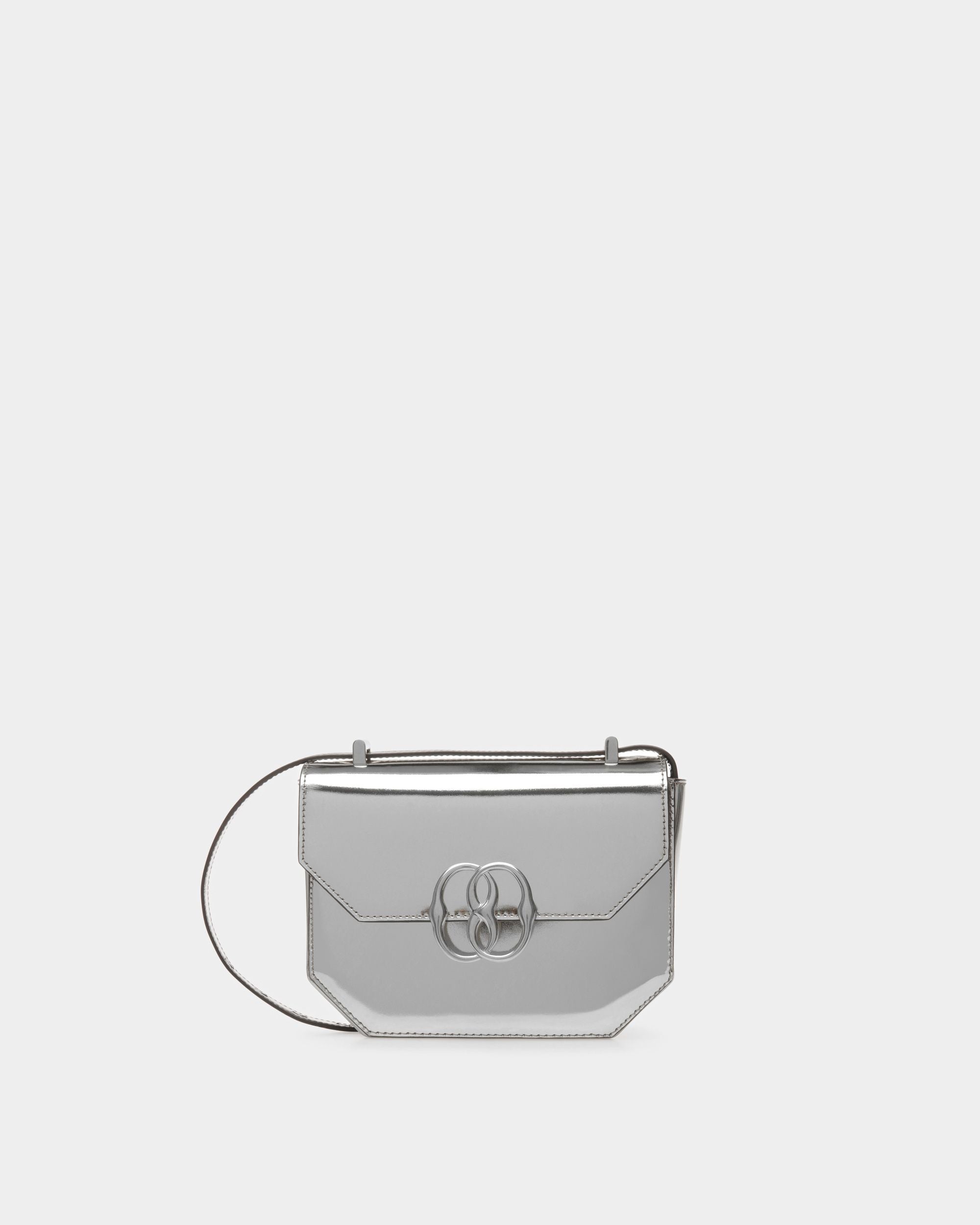 Emblem Folio Minibag | Women's Minibag | Silver Leather | Bally | Still Life Front