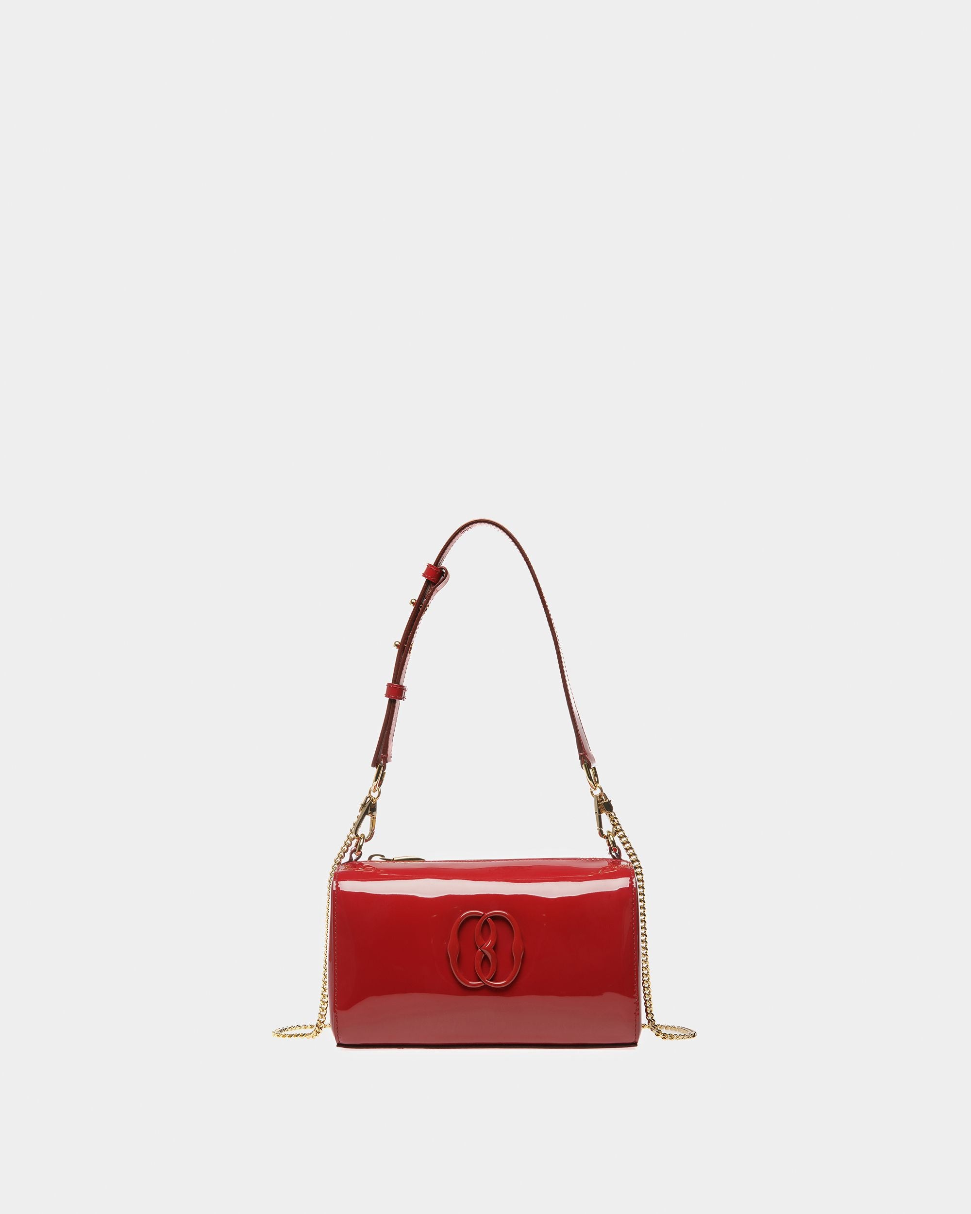 Emblem Rox Minibag | Women's Minibag | Deep Ruby Leather | Bally | Still Life Front