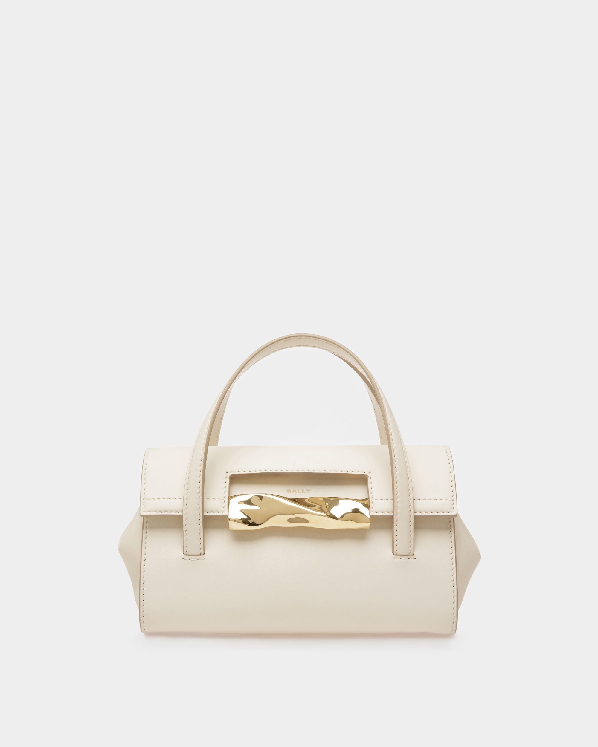 Baroque Fold Small | Women's Minibag | Bone Leather | Bally | Still Life Front