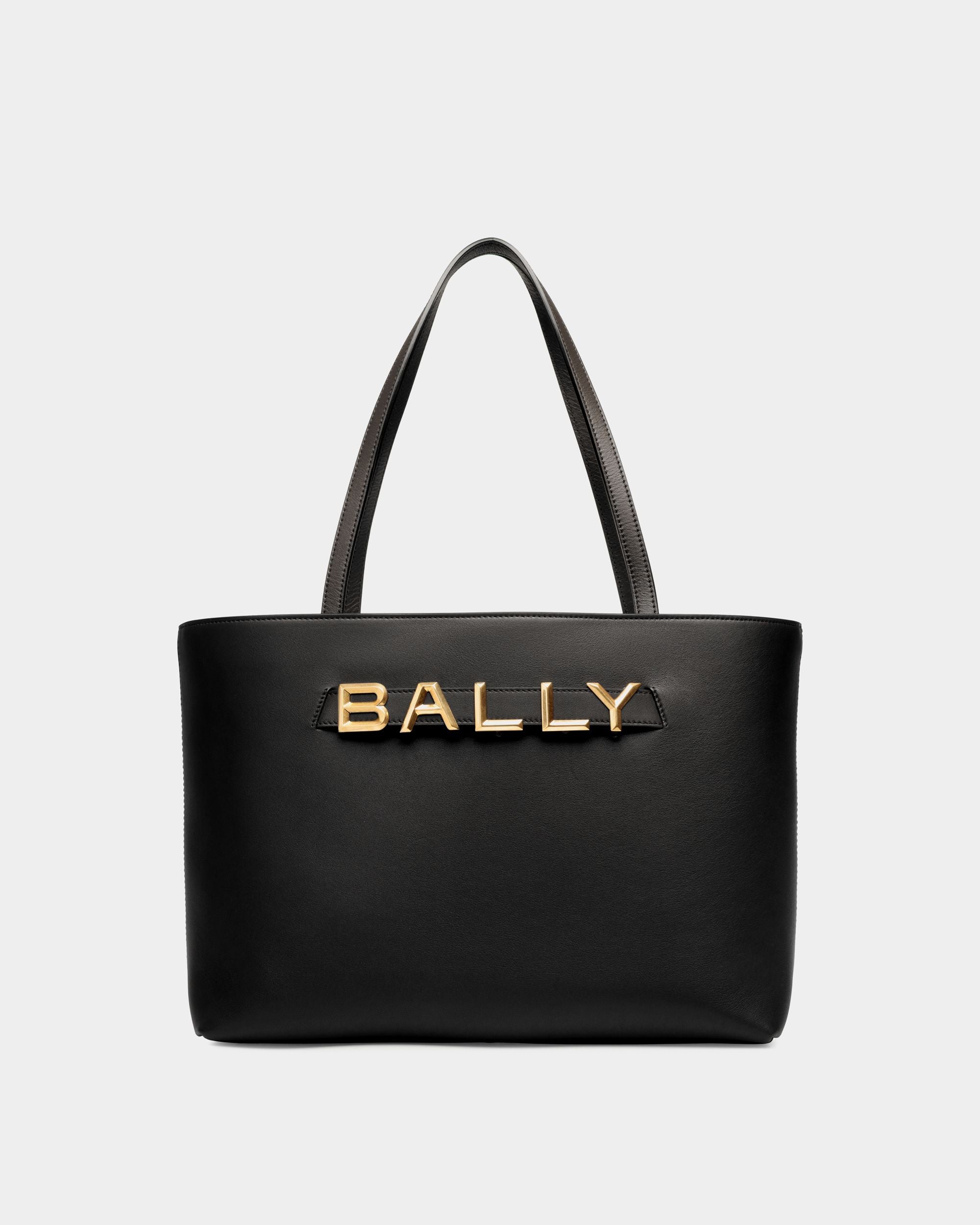 Bally Spell | Women's Tote Bag in Black Leather | Bally | Still Life Front