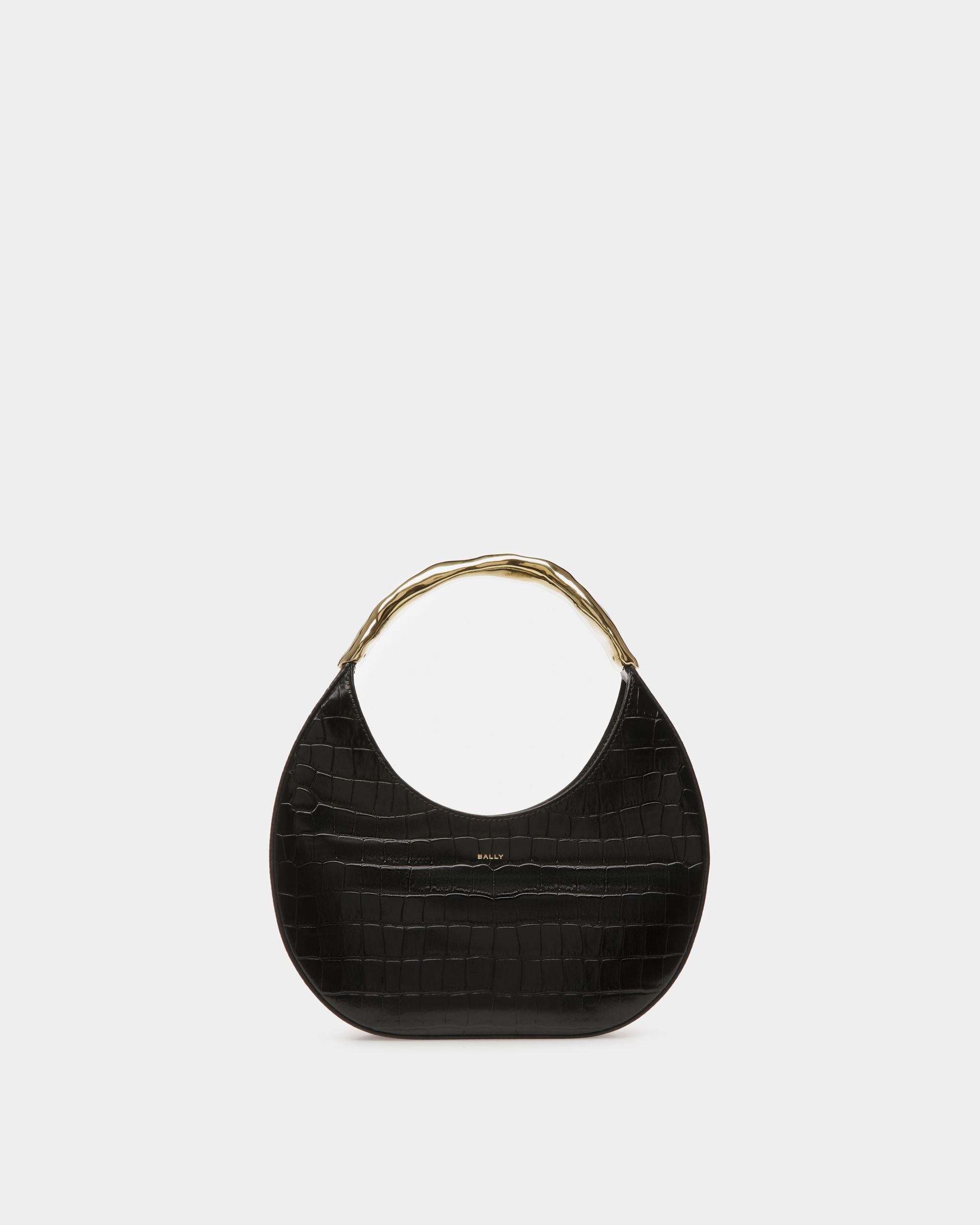 Baroque Moon | Women's Shoulder Bag | Black Leather | Bally | Still Life Front