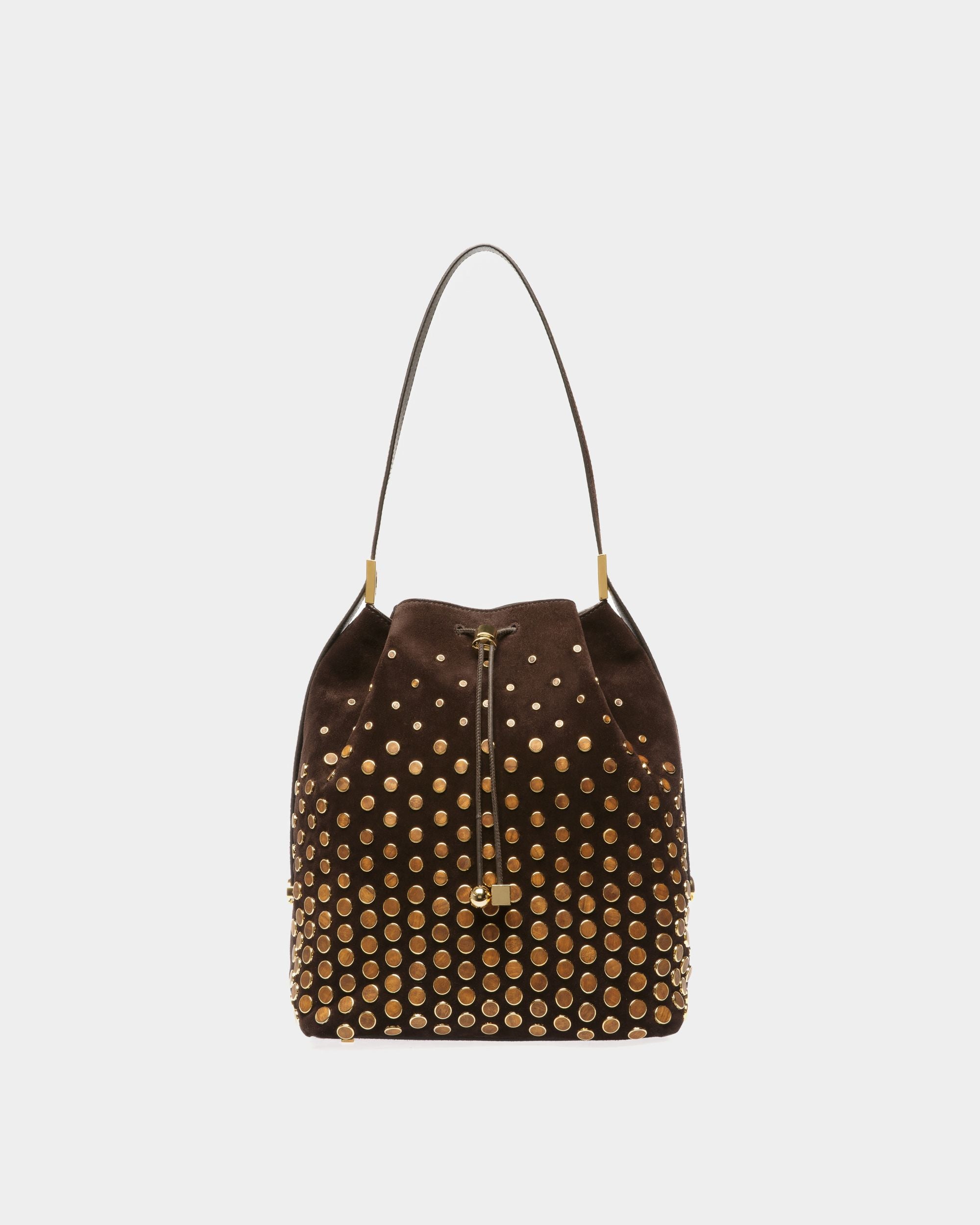 Block Tabo | Women's Bag | Brown Leather | Bally | Still Life Front