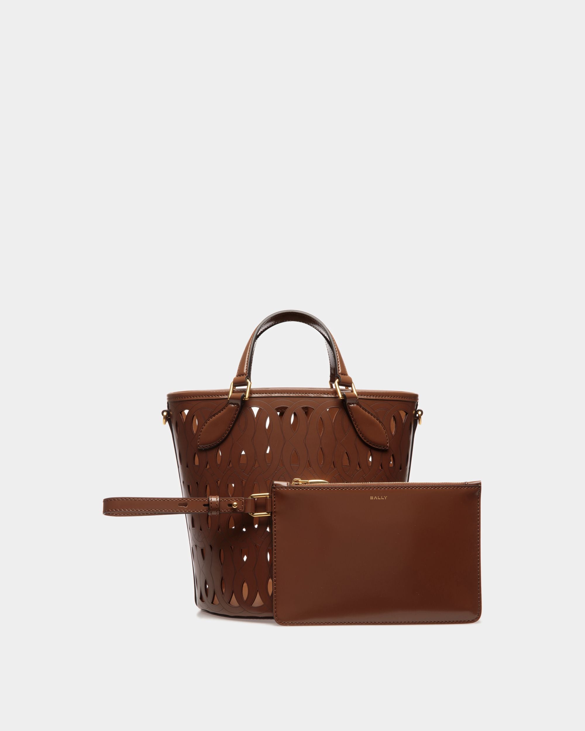 Lago | Women's Bag | Brown Leather | Bally | Still Life Front