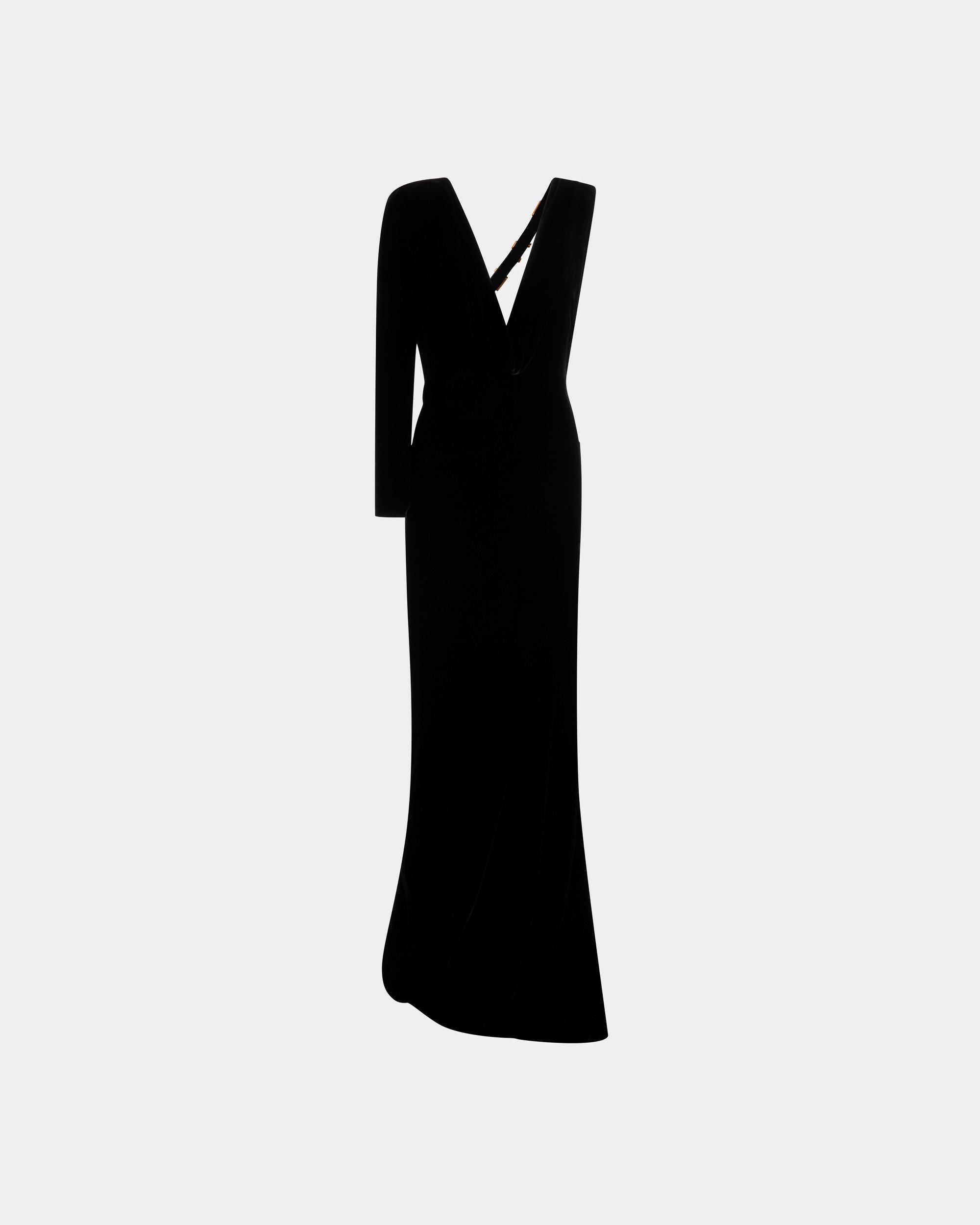 Asymmetric Dress | Women's Dress | Black Silk Mix | Bally | Still Life Front
