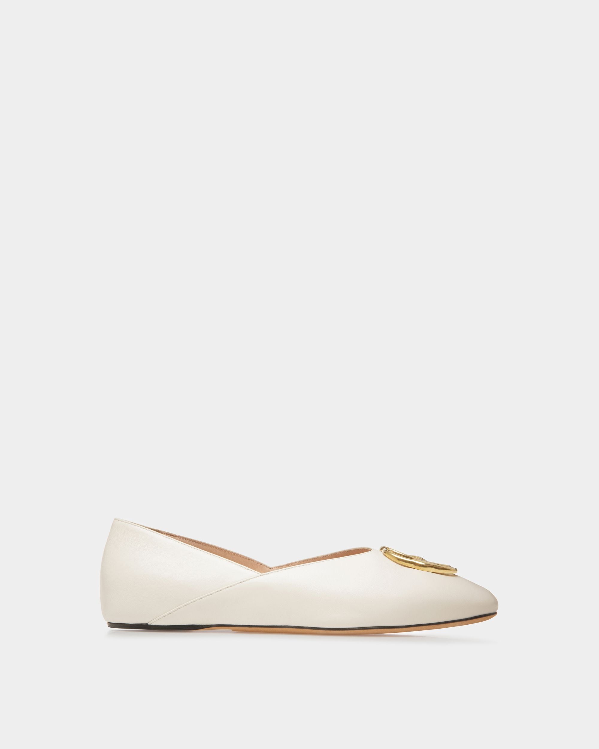 Gerry | Women's Flats | Bone Leather | Bally | Still Life Side