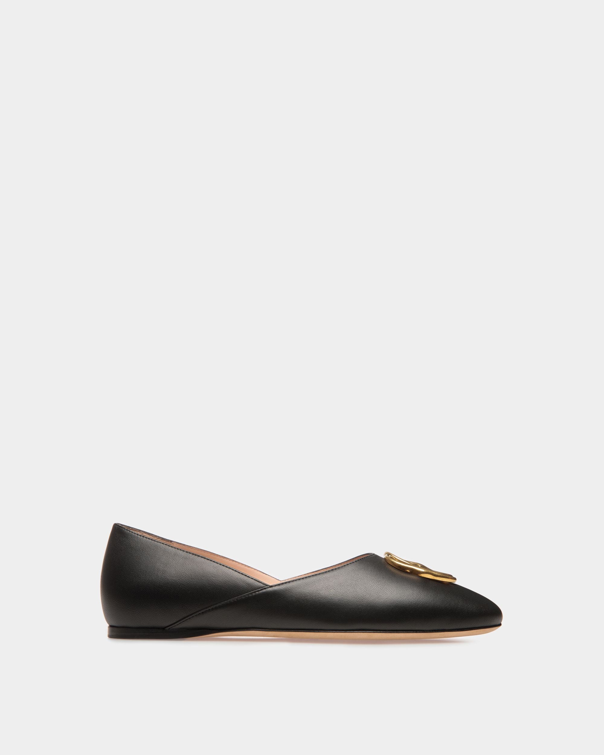 Gerry | Women's Flats | Black Leather | Bally | Still Life Side