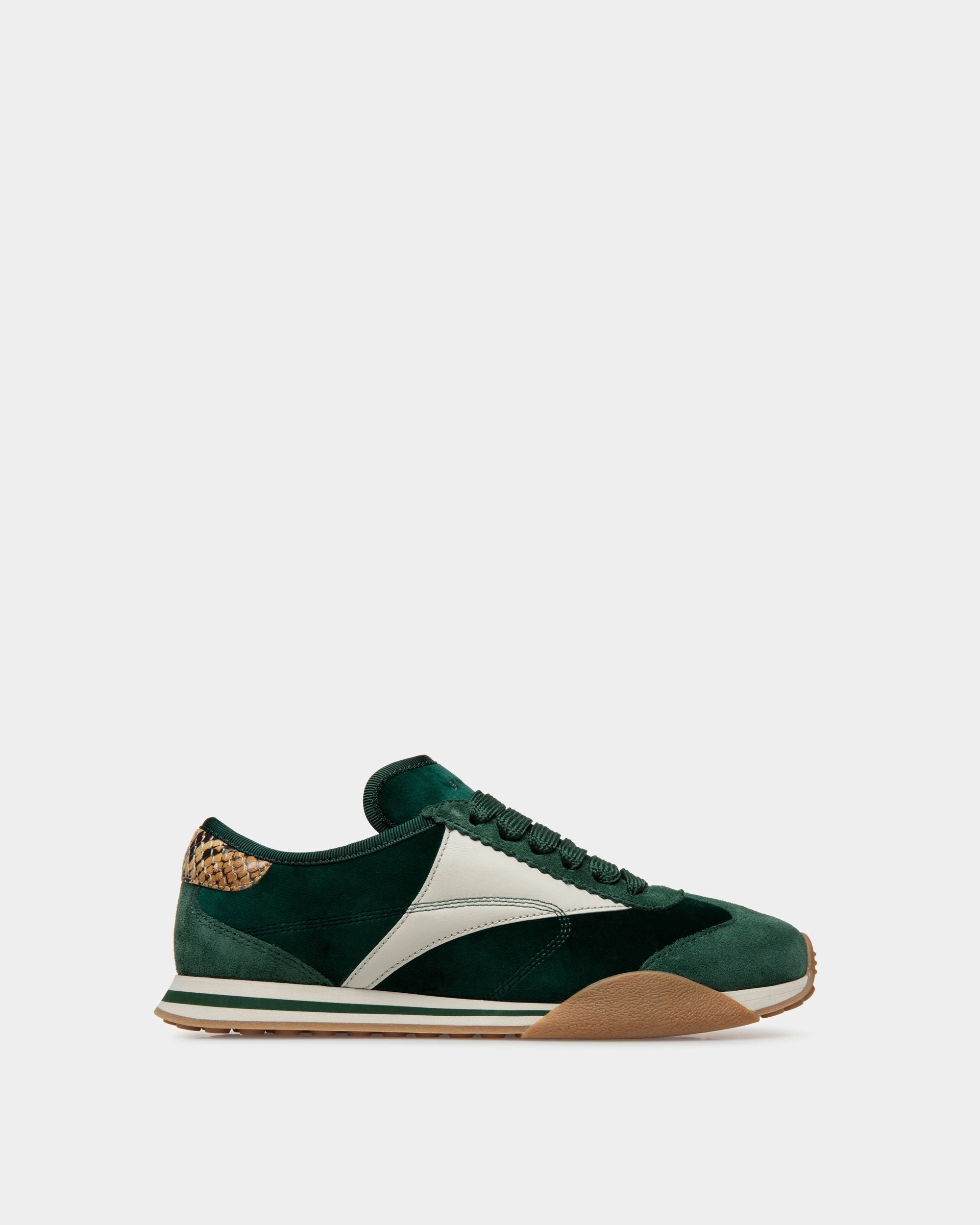 Sonney | Women's Sneakers | Peppermint And Dusty White Leather And Cotton | Bally | Still Life Side