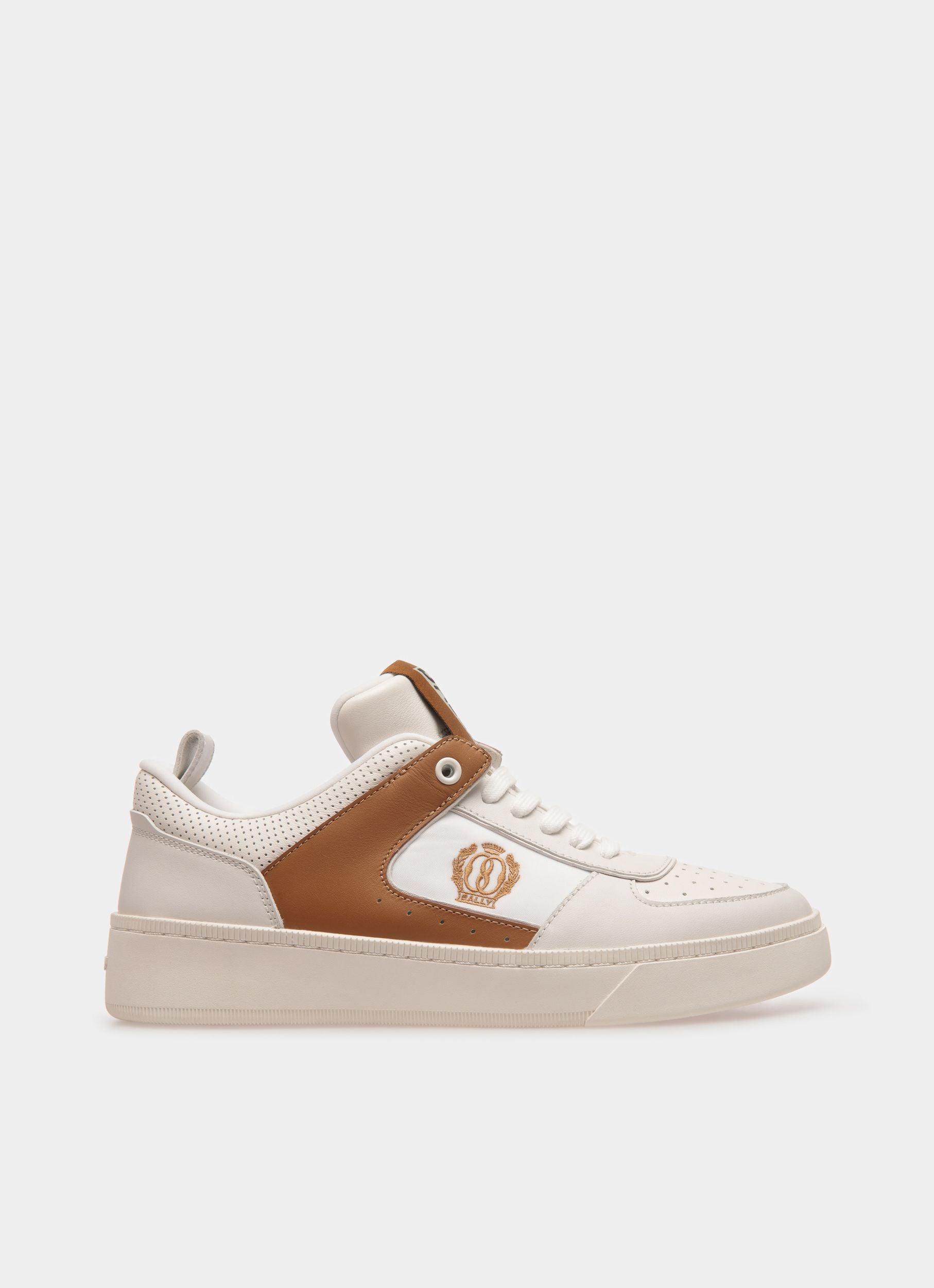 Sneakers | Women's Shoes | White and Brown Leather | Bally | Still Life Side