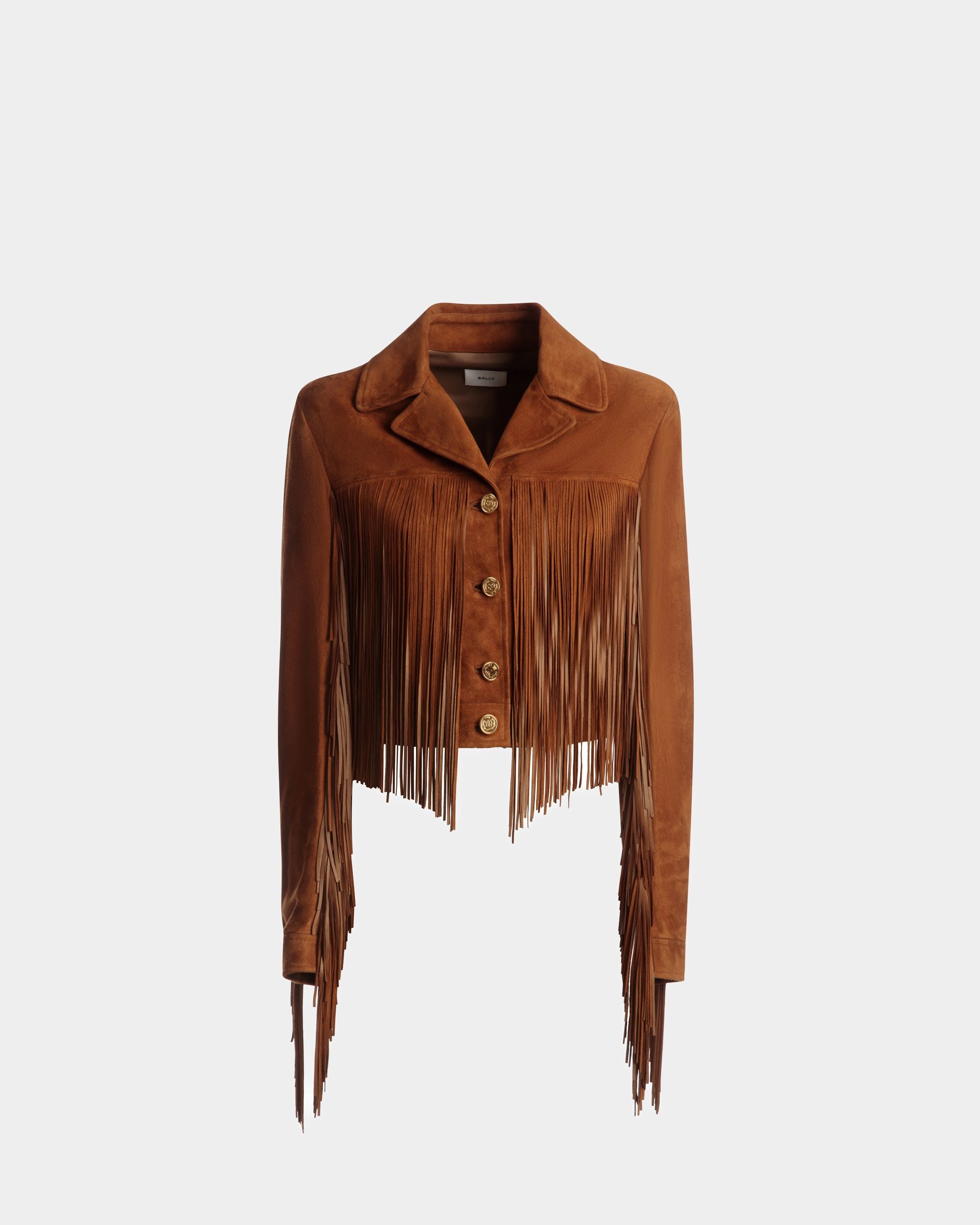 Tasseled Jacket | Women's Outerwear | Desert Suede | Bally | Still Life Front