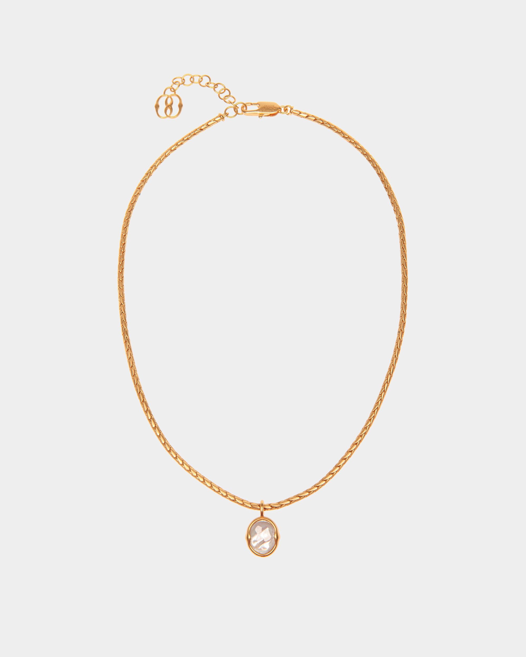 Women's Frame Outline Necklace With A Snake Chain | Bally | Still Life Front