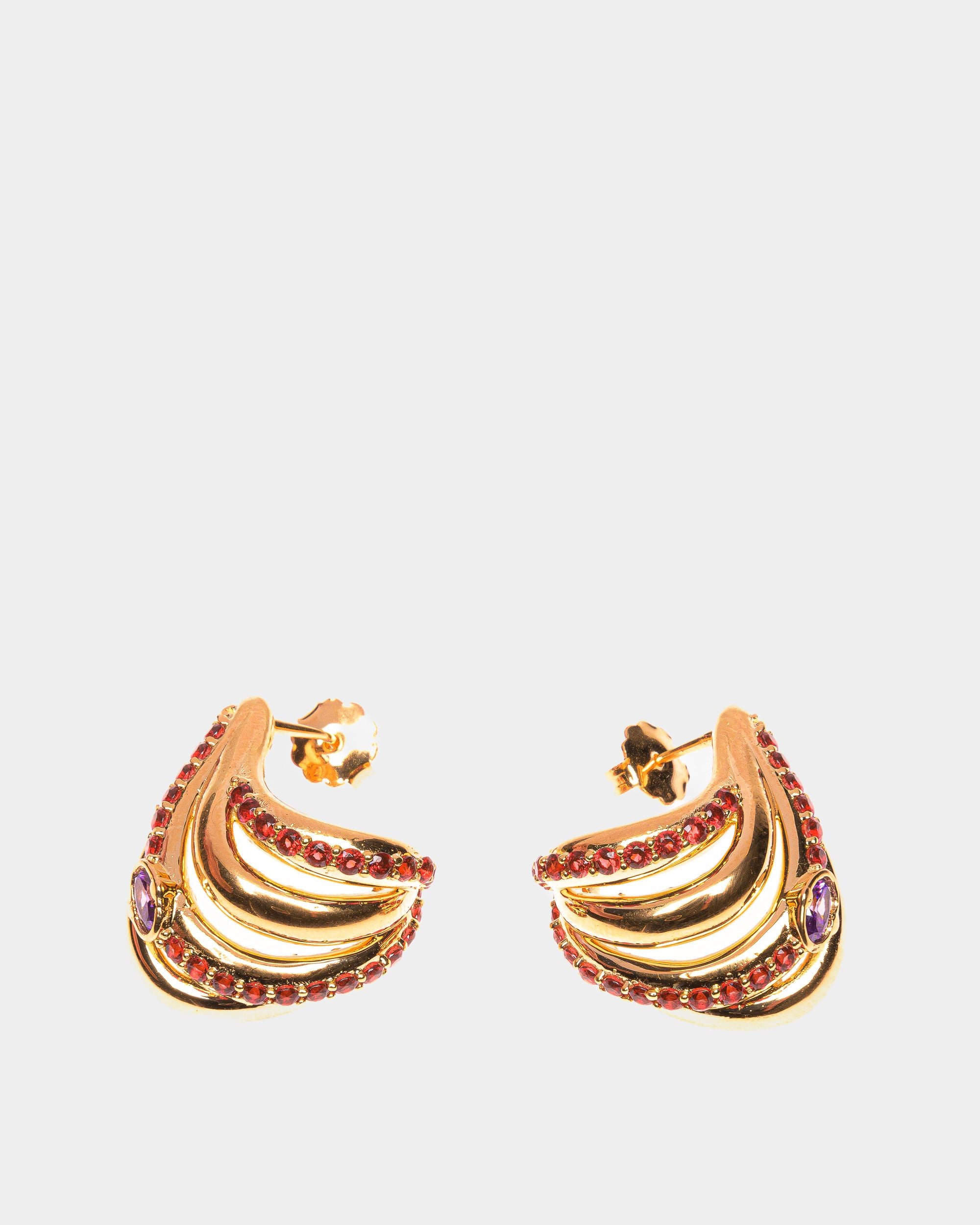 Evening Earrings | Women's Earrings | Gold Brass | Bally | Still Life Front