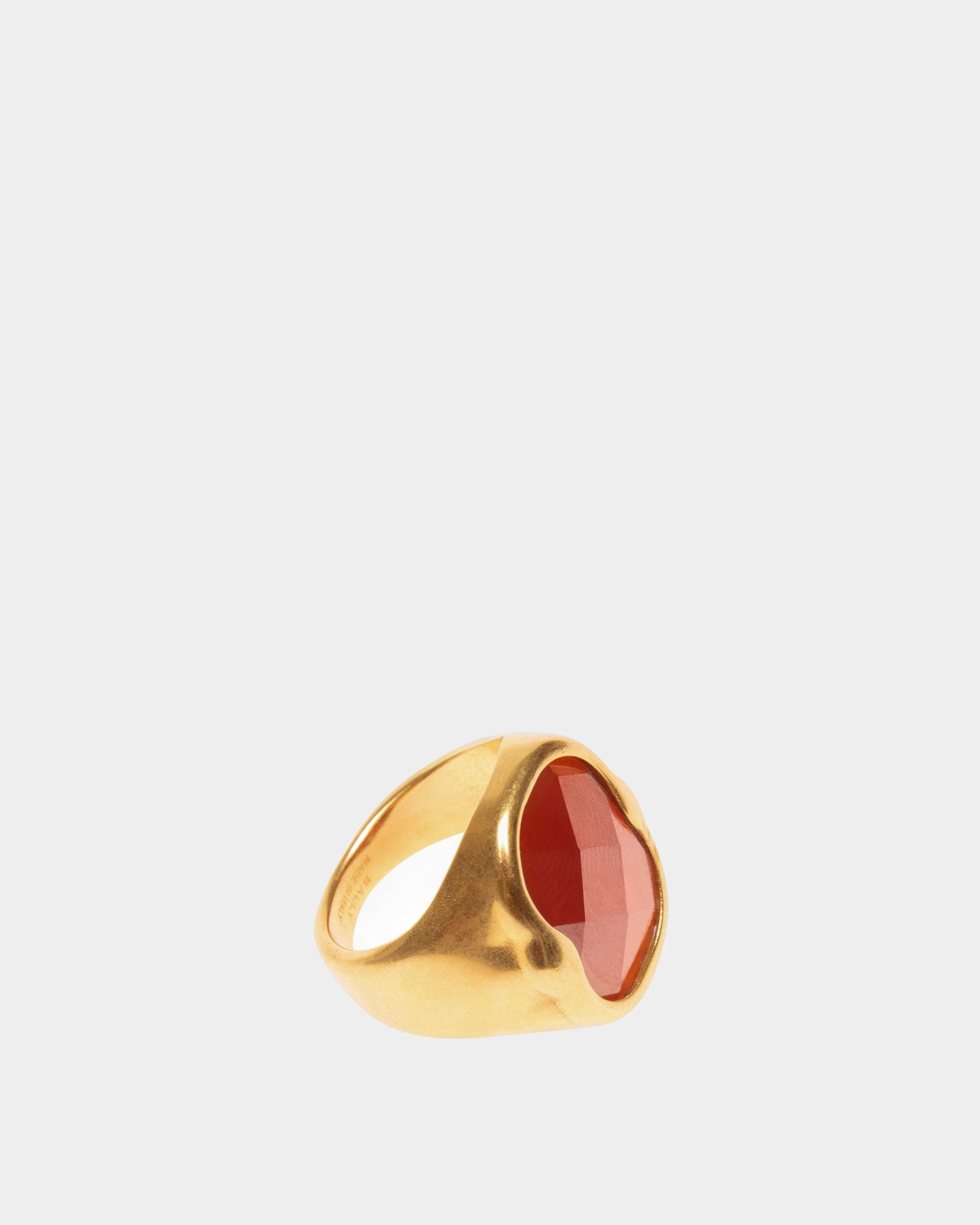 Frame Ring | Women's Ring | Hammered Gold | Bally | Still Life Front